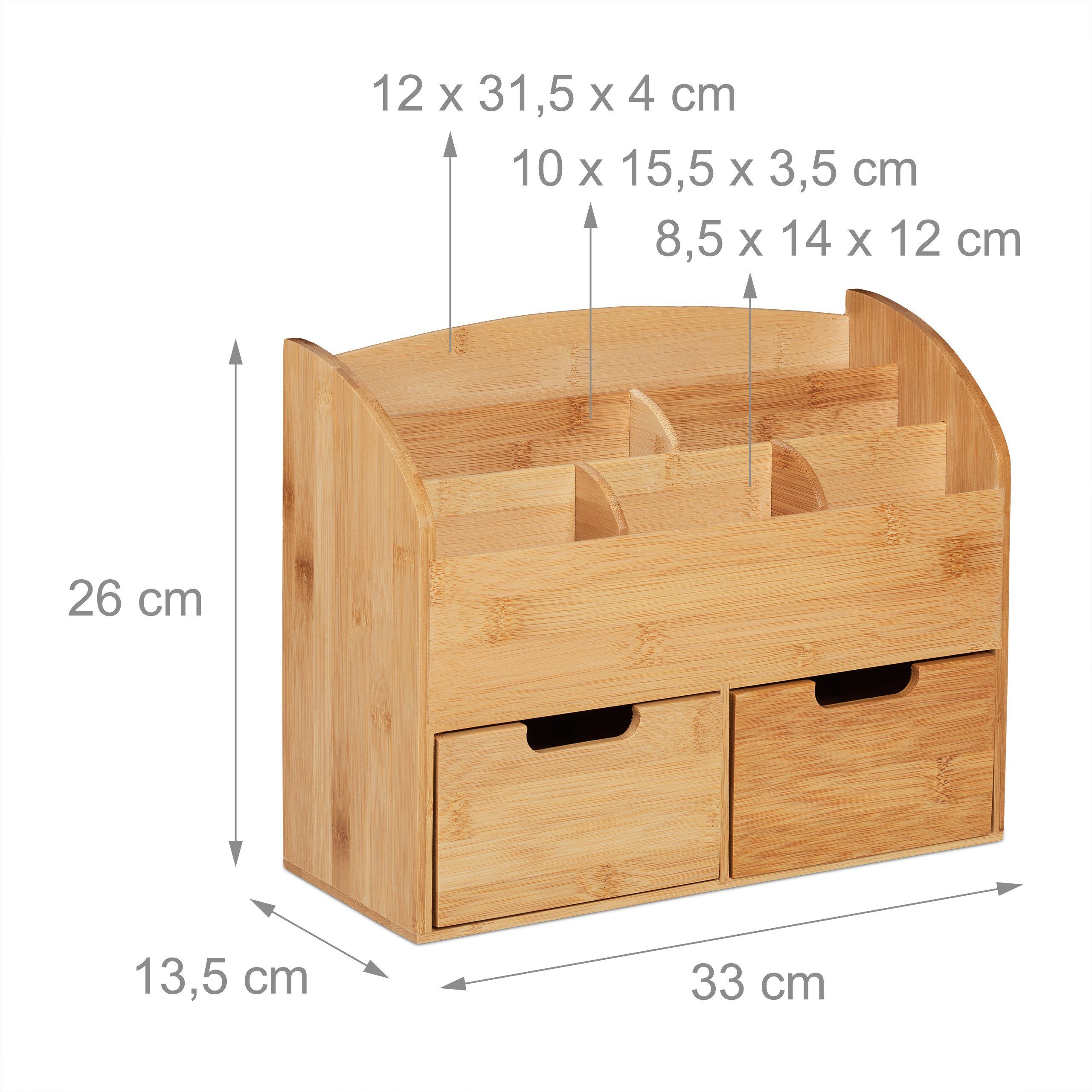 relaxdays Schreibtischaufsatz Schreibtisch Organizer mit Schubladen, (1-St) – Bild 4 von 5