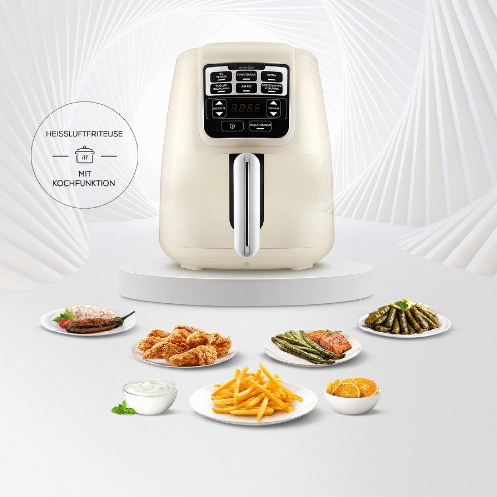Karaca Heißluftfritteuse, Air Cook XL 2 in 1 Heißluftfritteuse Starlight, 4L, 1550W