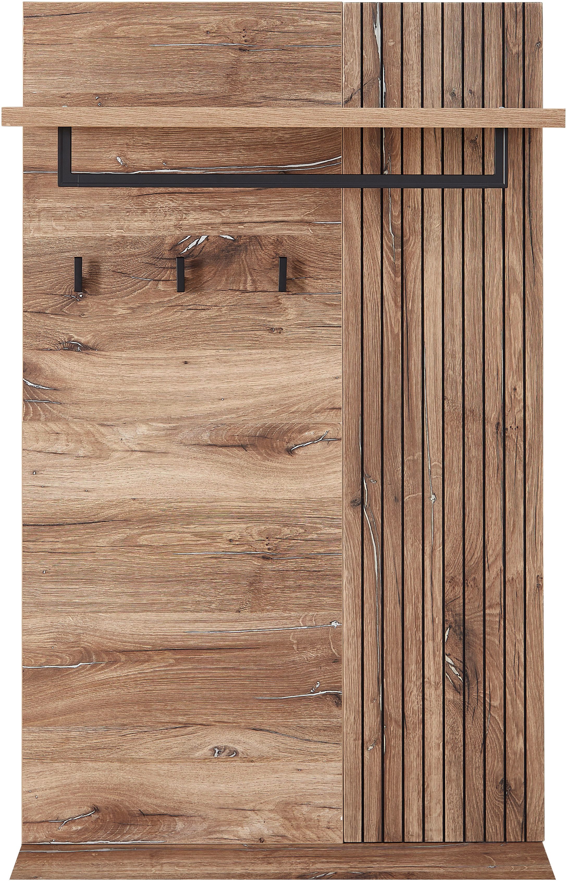 Innostyle Garderobenpaneel LINEA Garderobenpaneel, 82x134x30cm (B/H/T) (1 St), 1 Ablegeboden, 1 Kleiderstange, 3 Haken