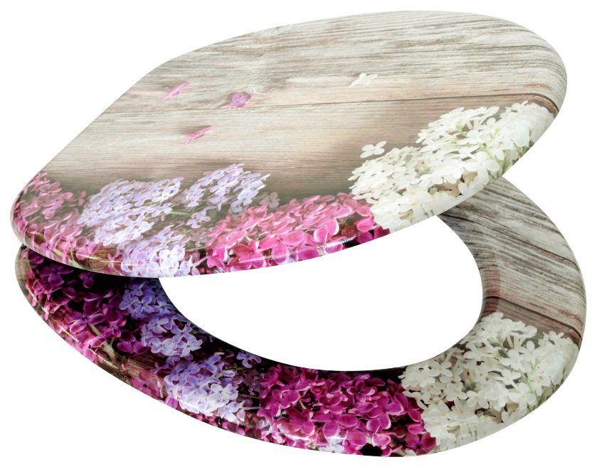 KLOBRILLE TOILETTENSITZ TOILETTENBRILLE WC BRILLE ABSENKAUTOMATIK BLUMENZAUBER
