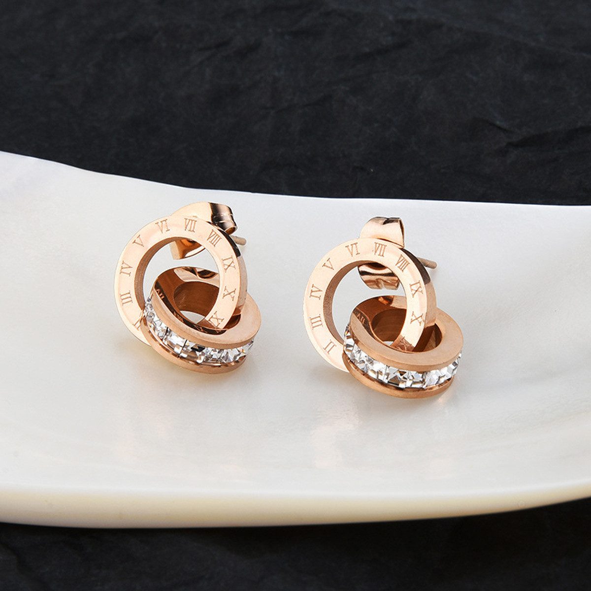 KARMA Schmuckset Rosegold Halskette Armband Ohrstecker wasserfest & antiall günstig online kaufen