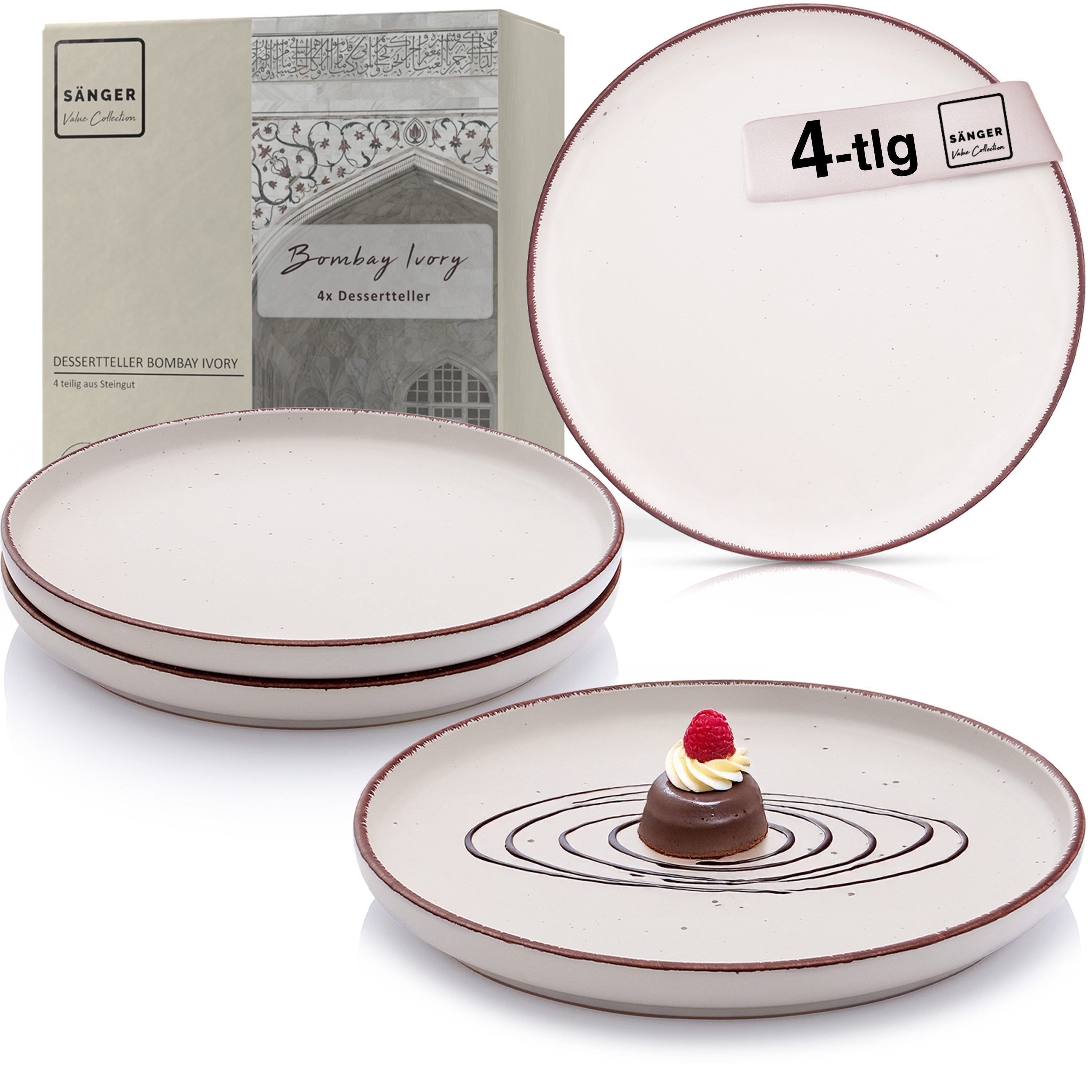 SÄNGER Тарелки Bombay, (4 St), Bombay Ivory, 4x Десертная тарелка, Steingut, VALUE COLLECTION