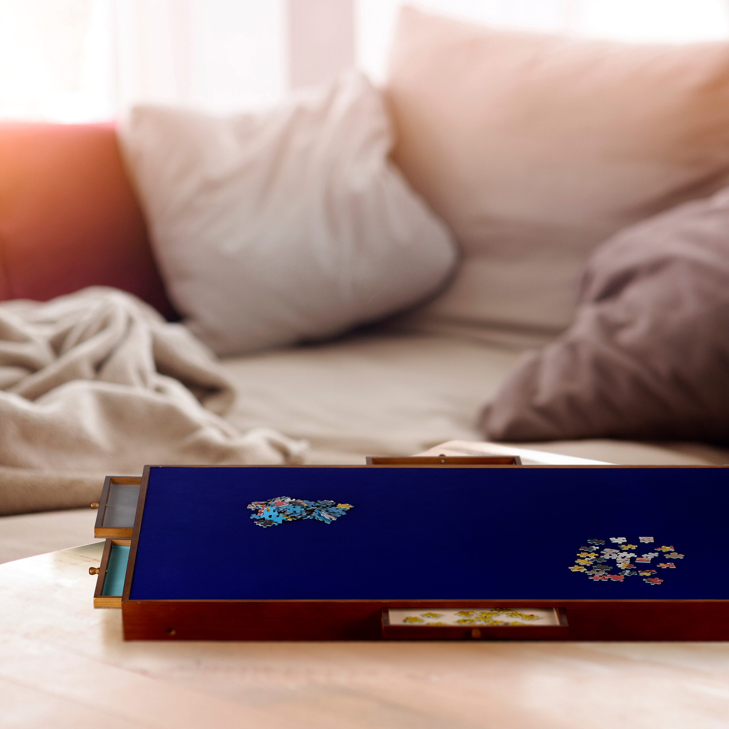 relaxdays Puzzleunterlage Puzzletisch mit 6 Schubladen, (1-tlg) günstig online kaufen