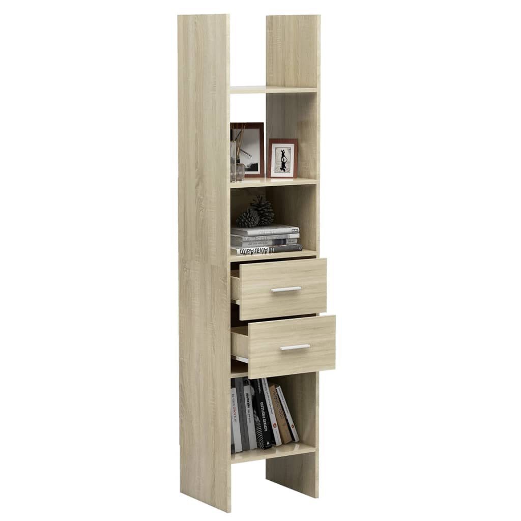 furnicato Bücherregal Sonoma-Eiche cm 40x35x180 Holzwerkstoff