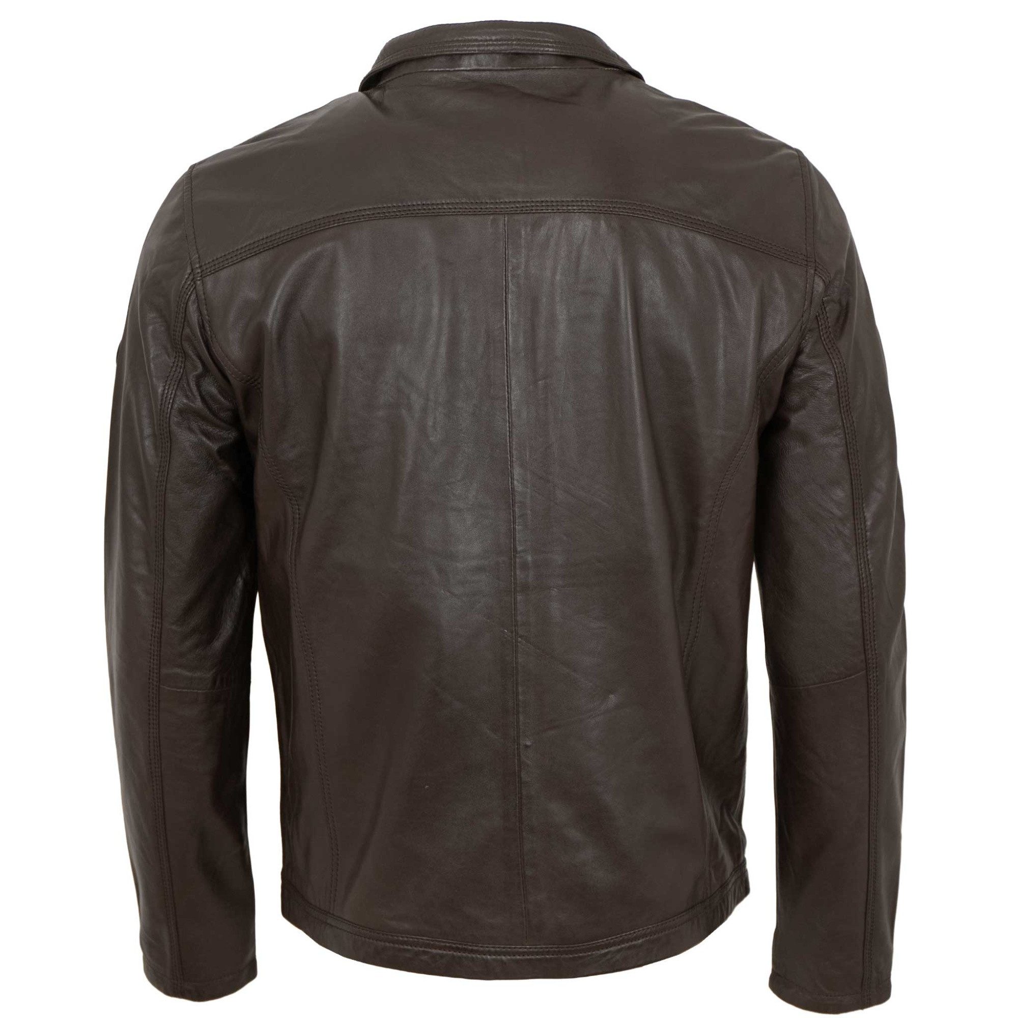 bugatti Lederjacke BGT-022/M Bugatti - Herren Lederjacke Lammnappa dunkelbraun