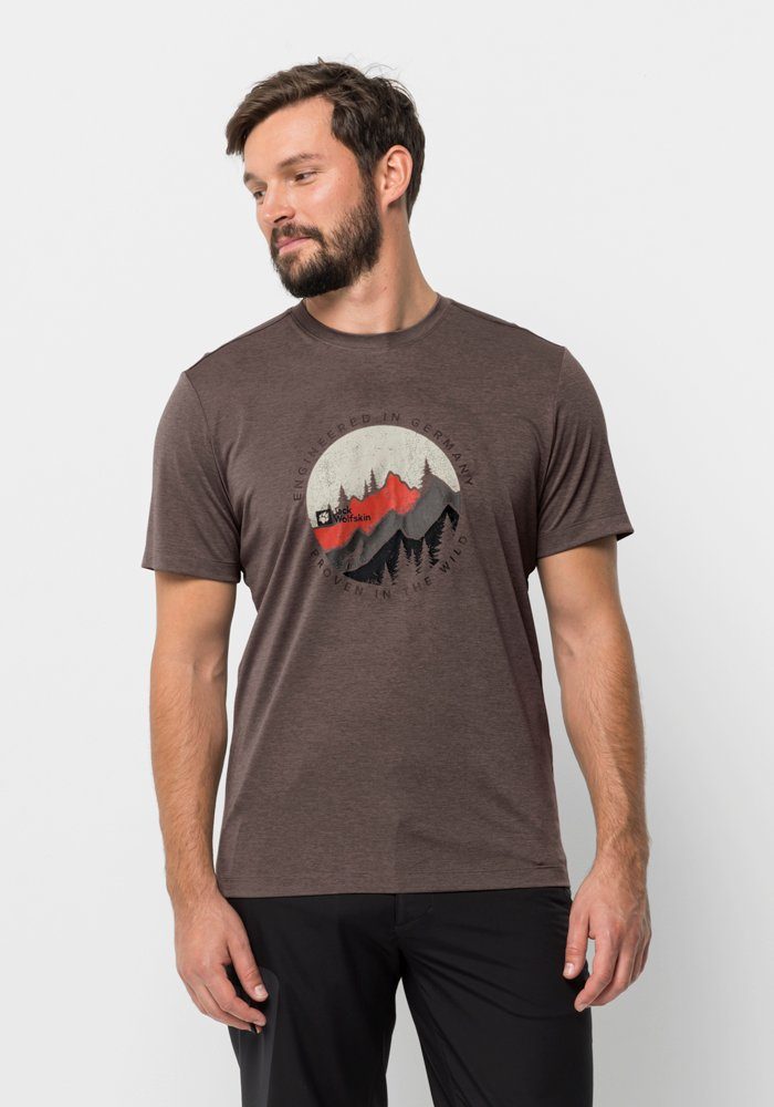 Jack Wolfskin T-Shirt HIKING S/S T M red-earth
