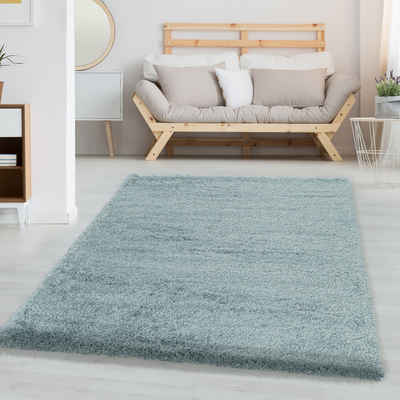 Hochflor-Teppich Unicolor - Einfarbig, Carpettex, Läufer, Höhe: 30 mm, Teppich Wohnzimmer Einfarbig Shaggy verschidene farben und größen