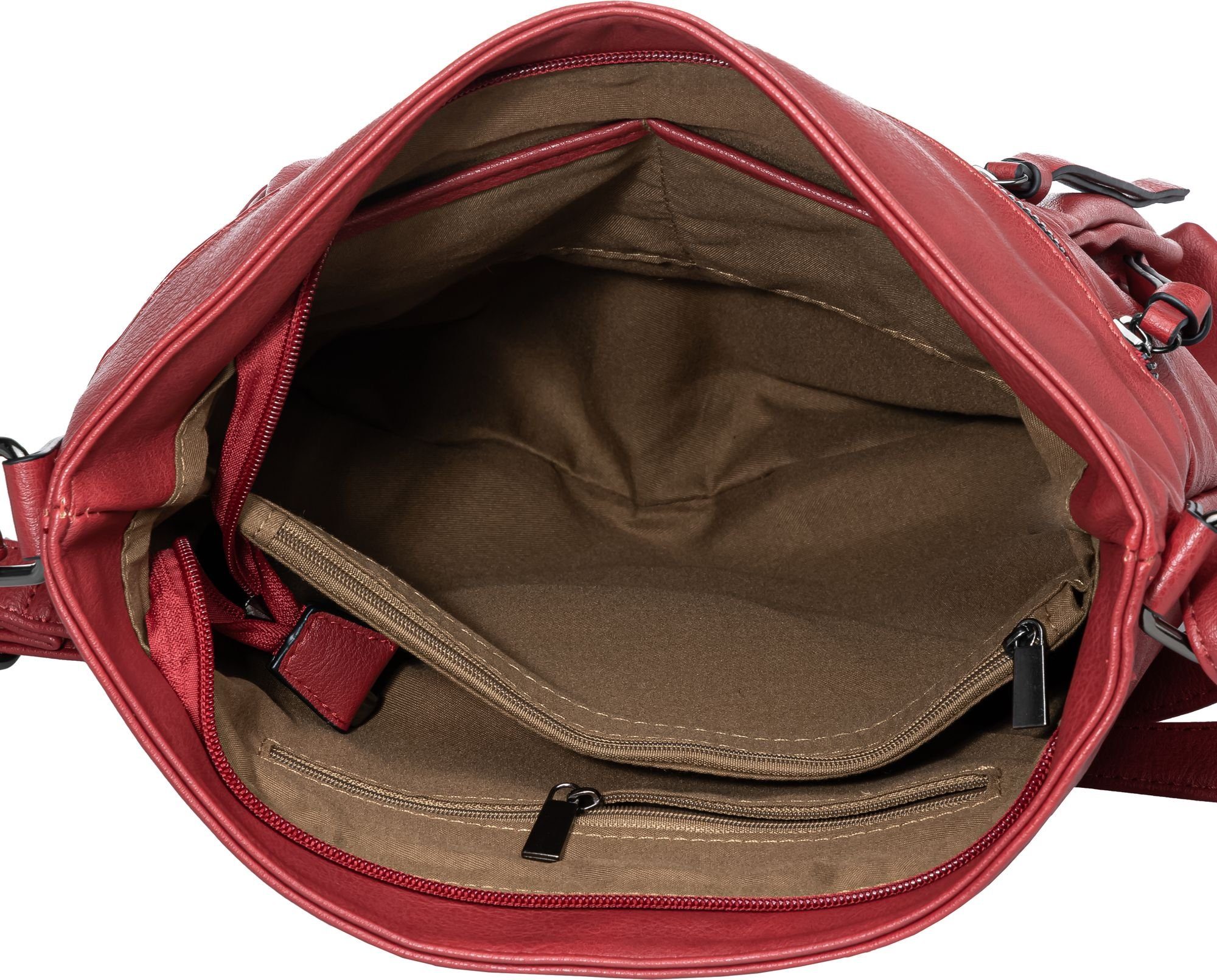 Damen Umhängetasche Crossbody TS1070 Caspar mittelgroße Bag Umhängetasche sportlich elegante rot