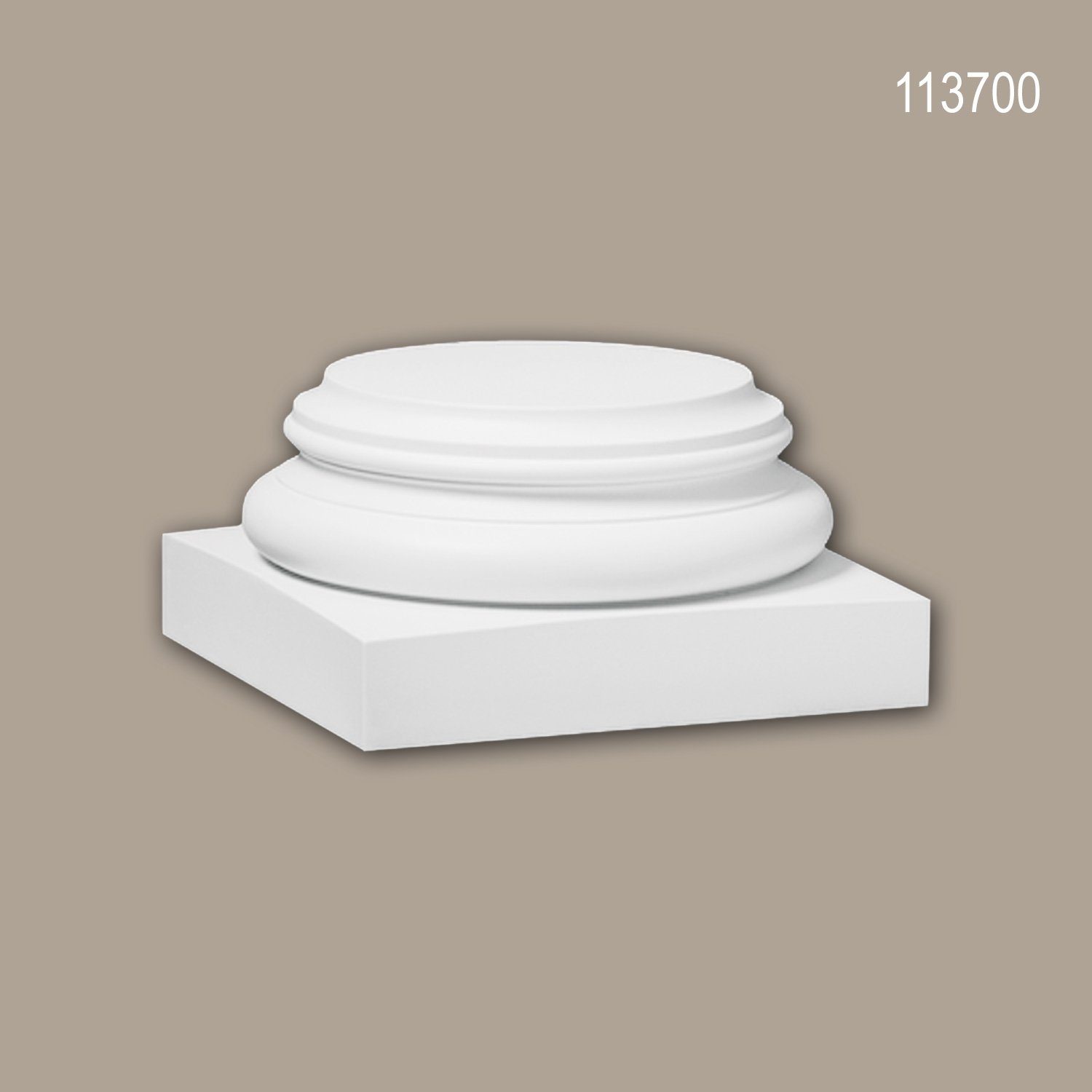Profhome Wanddekoobjekt 113700 (Vollsäulen Sockel, 1 St., Säule, Zierelement, Stucksäule, Dekosäule), weiß, vorgrundiert, Stil: Zeitlos / Klassisch