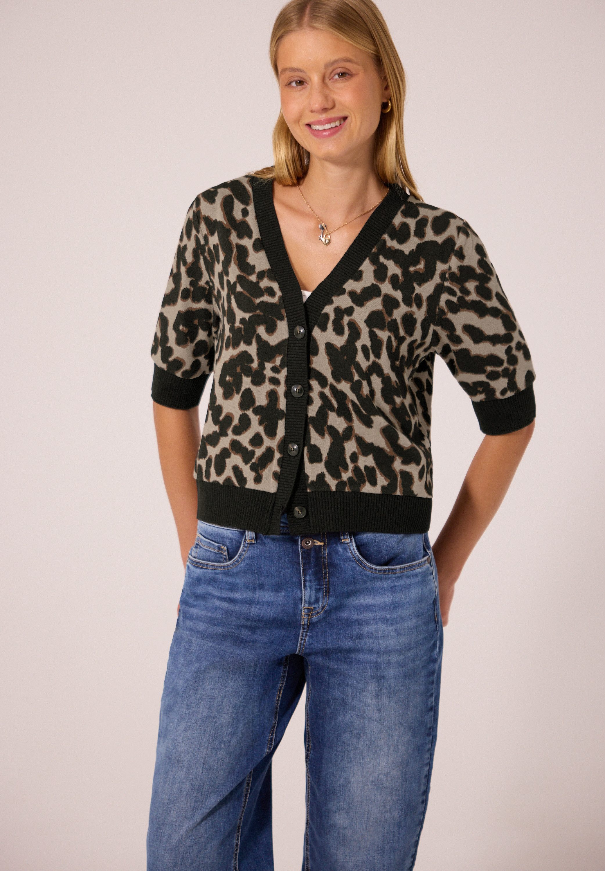 STREET ONE STUDIO Cardigan mit Leomuster