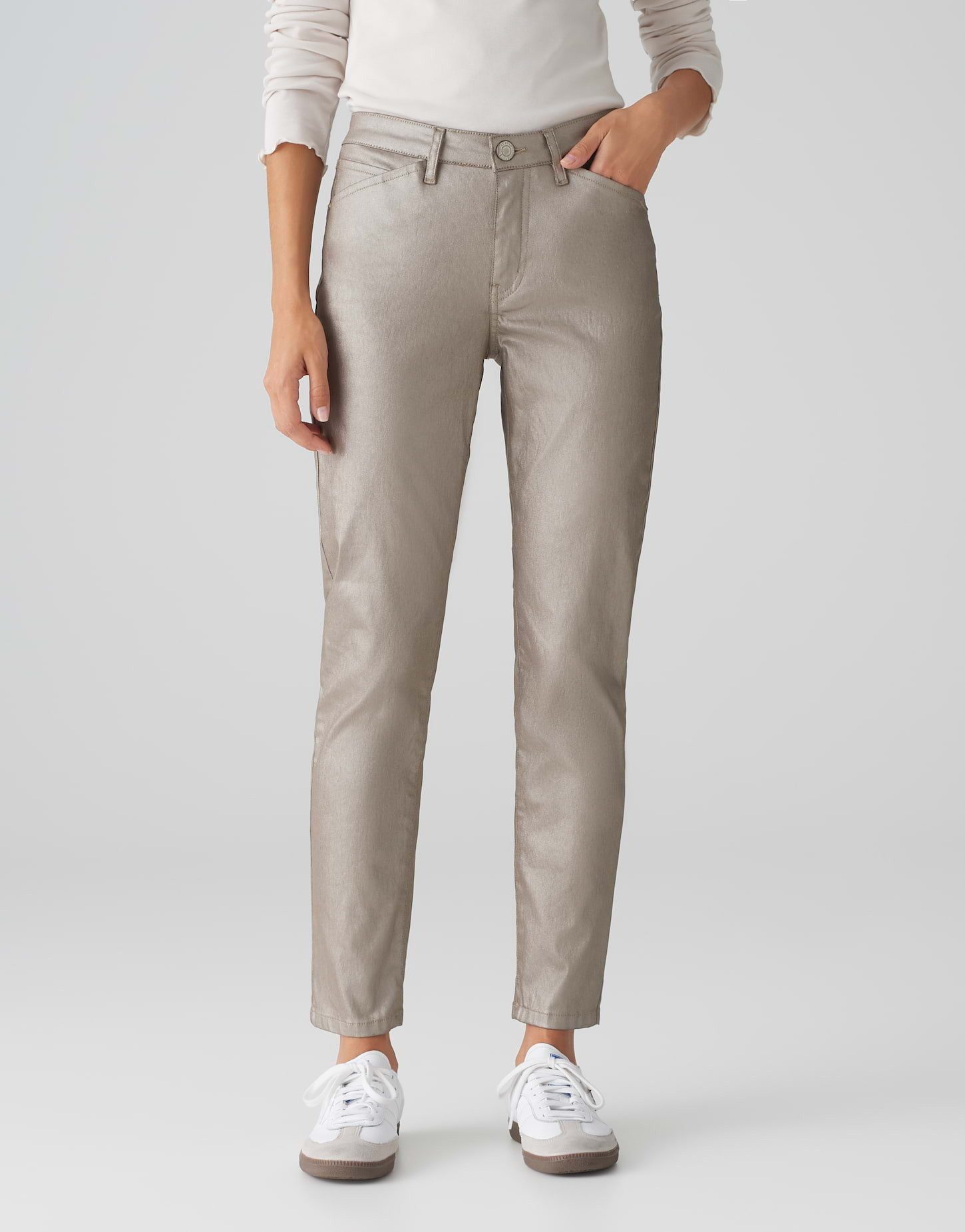 OPUS Slim-fit-Jeans Skinny Jeans EMILY CLASSY Mid Rise mit Coating