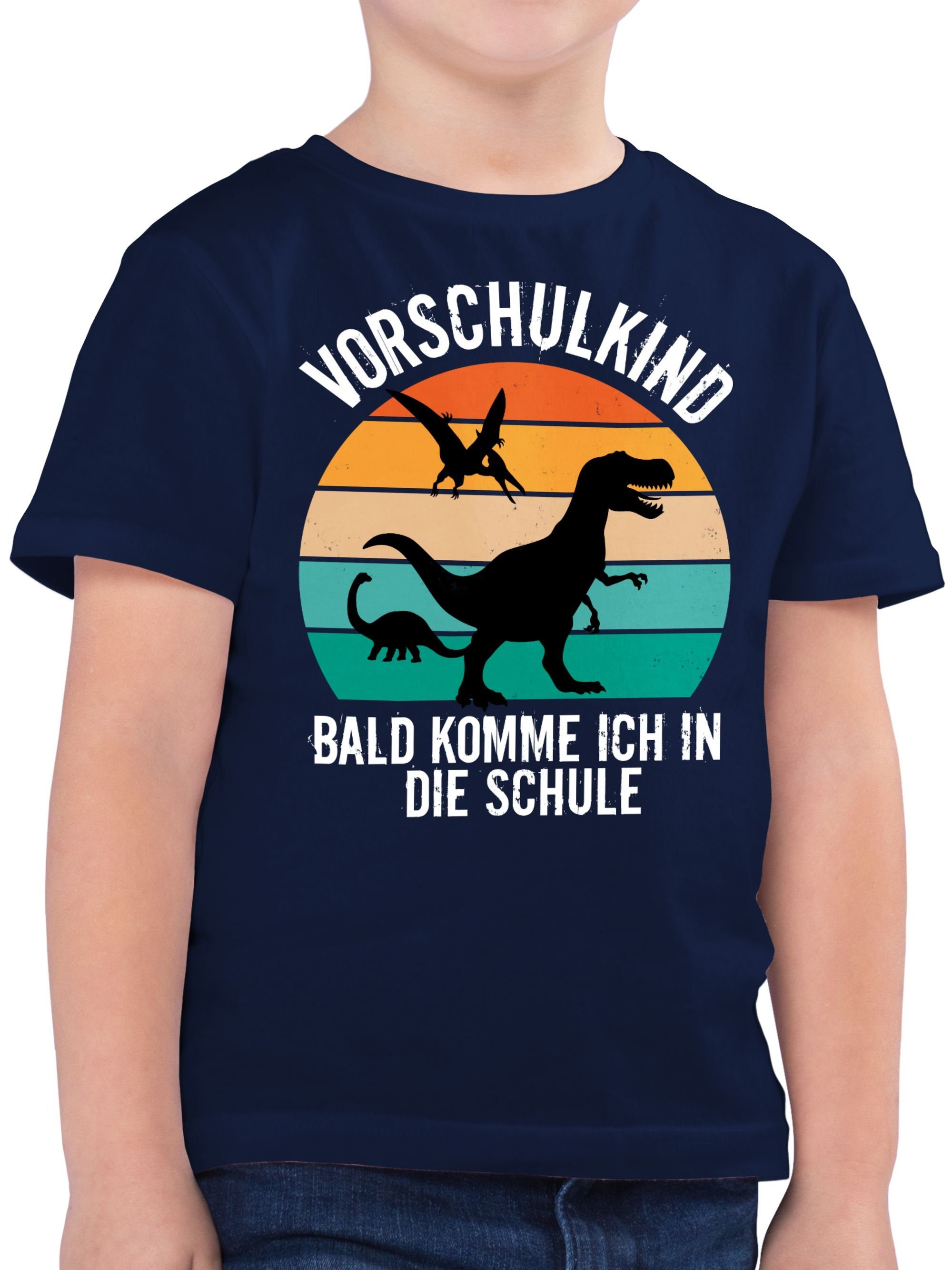 1 Vorschulkinder Dunkelblau Vorschulkind Dinosaurier Shirtracer Dino Geschenke T-Shirt