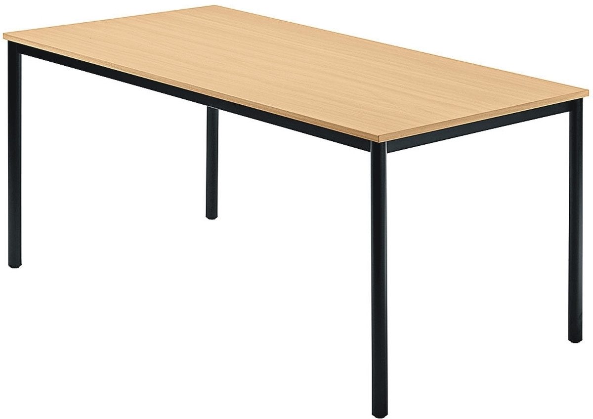 HAMMERBACHER Konferenztisch Besprechungstisch 1600x800mm Buche Fuß Rundrohr schwarz