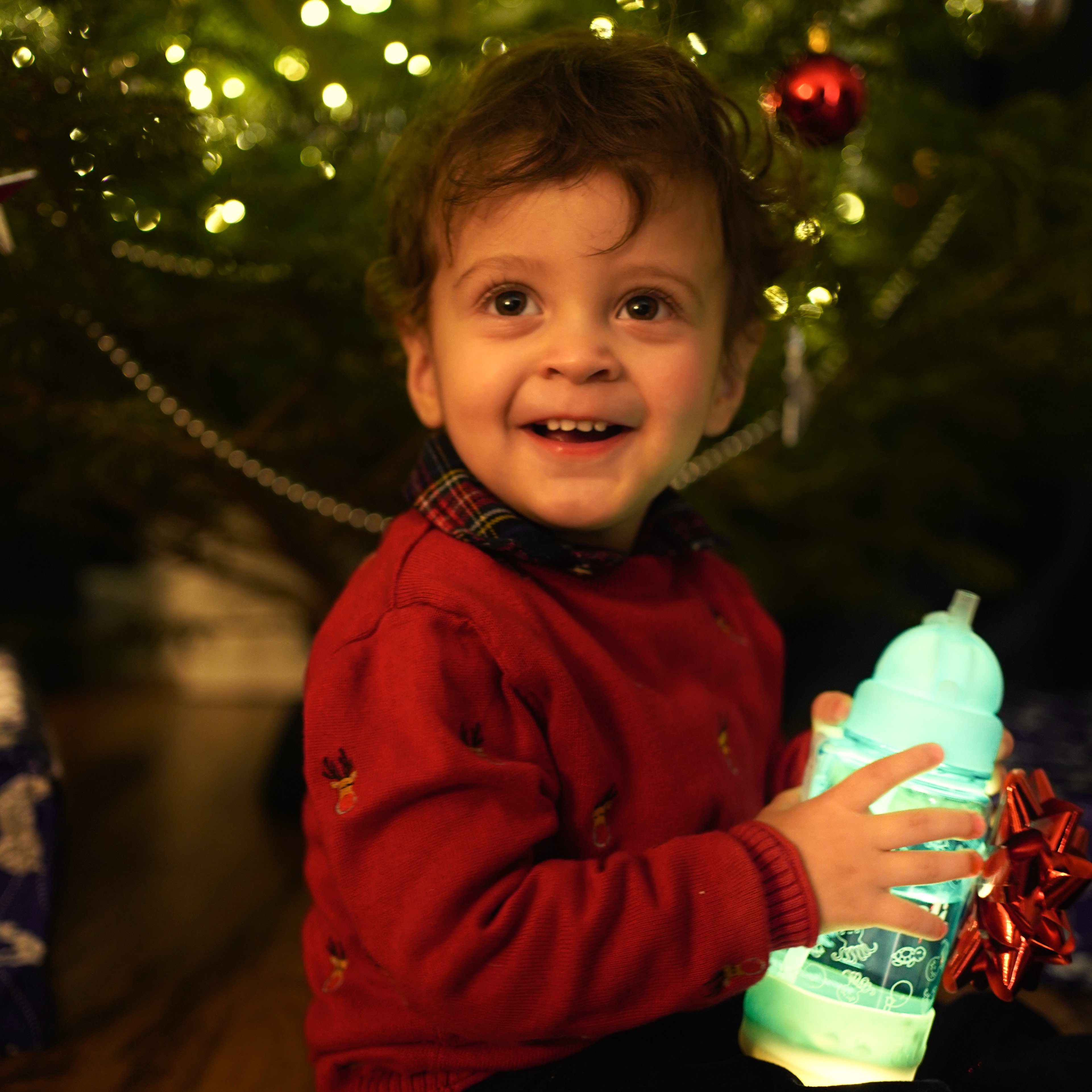 bumpli® Babyflasche Patentiertes Nachtlicht Timerfunktion Leuchtstufen + Babyflaschen, blau Milchflaschen, für Drei