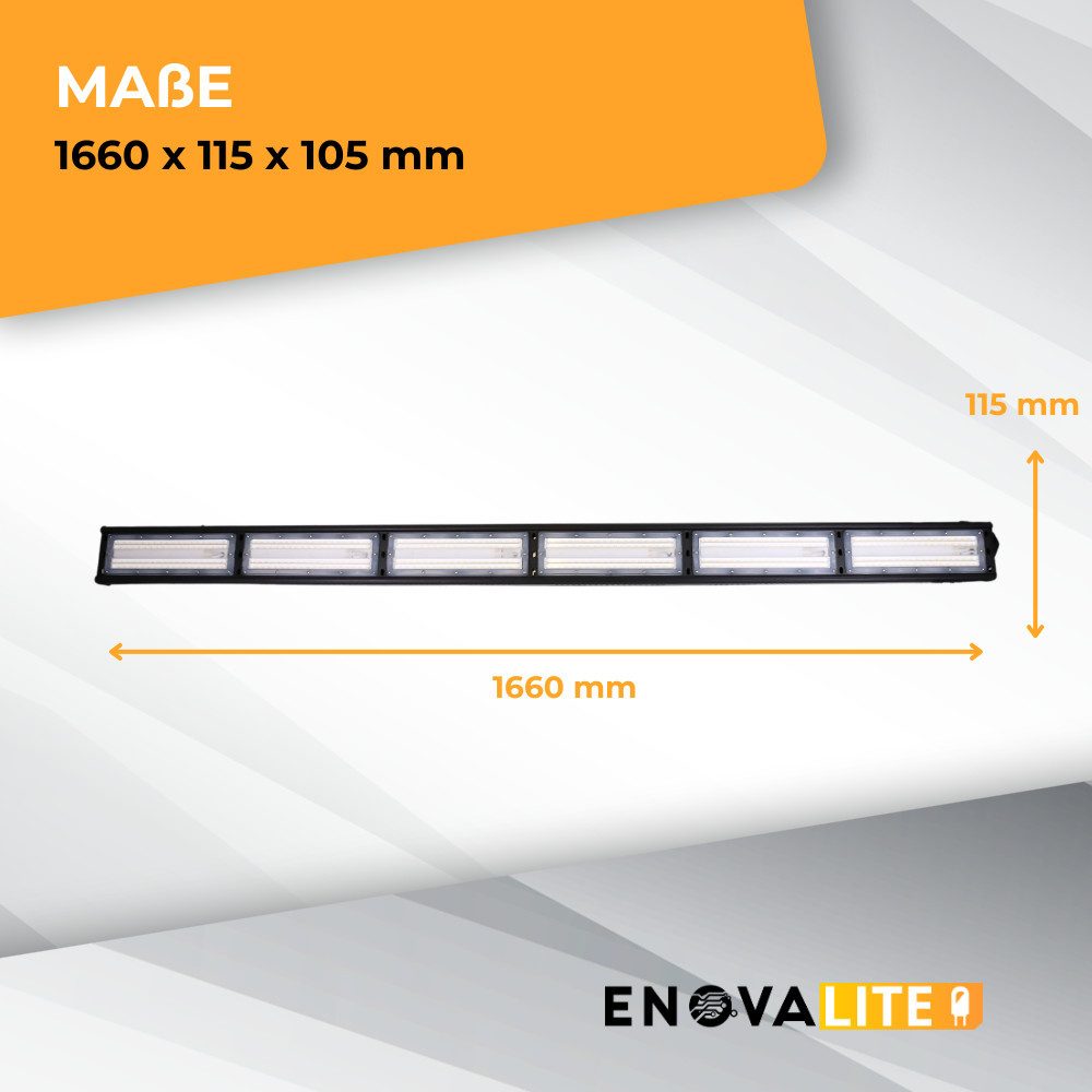 ENOVALITE LED Arbeitsleuchte LED-HighBay, linear, 300 W, 36000 lm, 5000 K (neutralweiß), IP65, LED fest integriert, Tageslichtweiß, neutralweiß