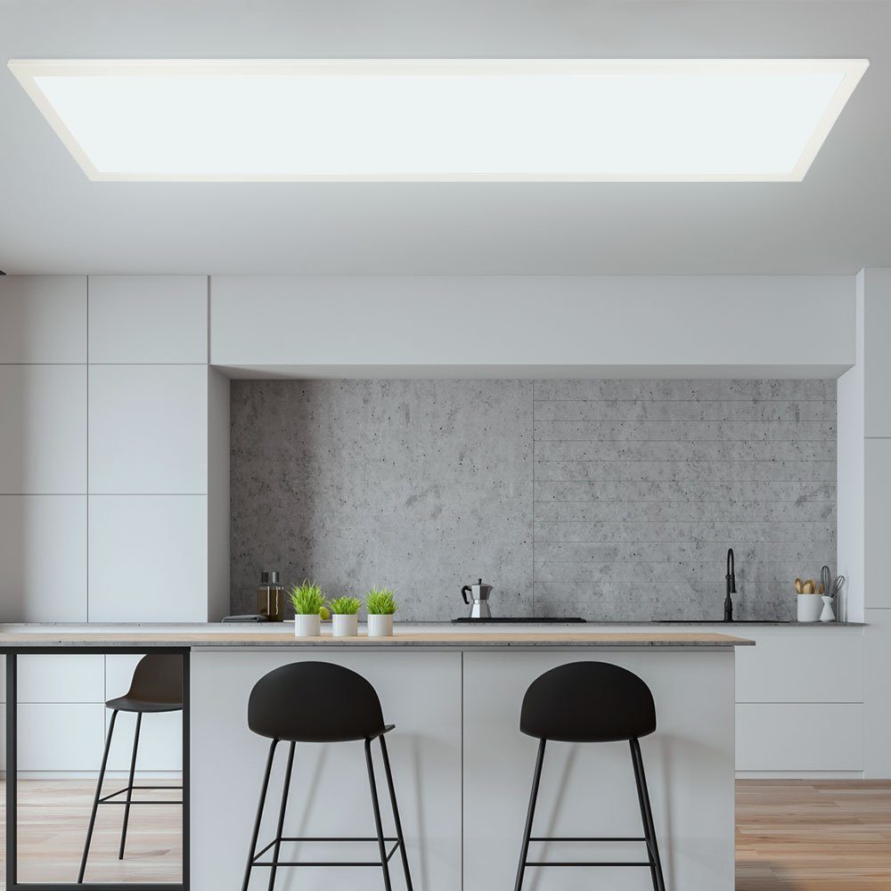GLOBO LIGHTING LED Panel, LED-Leuchtmittel fest verbaut, Warmweiß, Neutralweiß, Tageslichtweiß, Deckenlampe Aufbaupanel dimmbar Fernbedienung Tageslicht LED L 120 cm