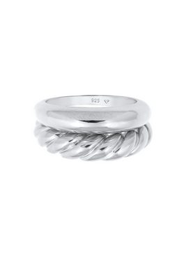 Elli Premium Ring-Set Gedreht Bandring Classic (2 tlg) Set 925 Silber, Ring Set