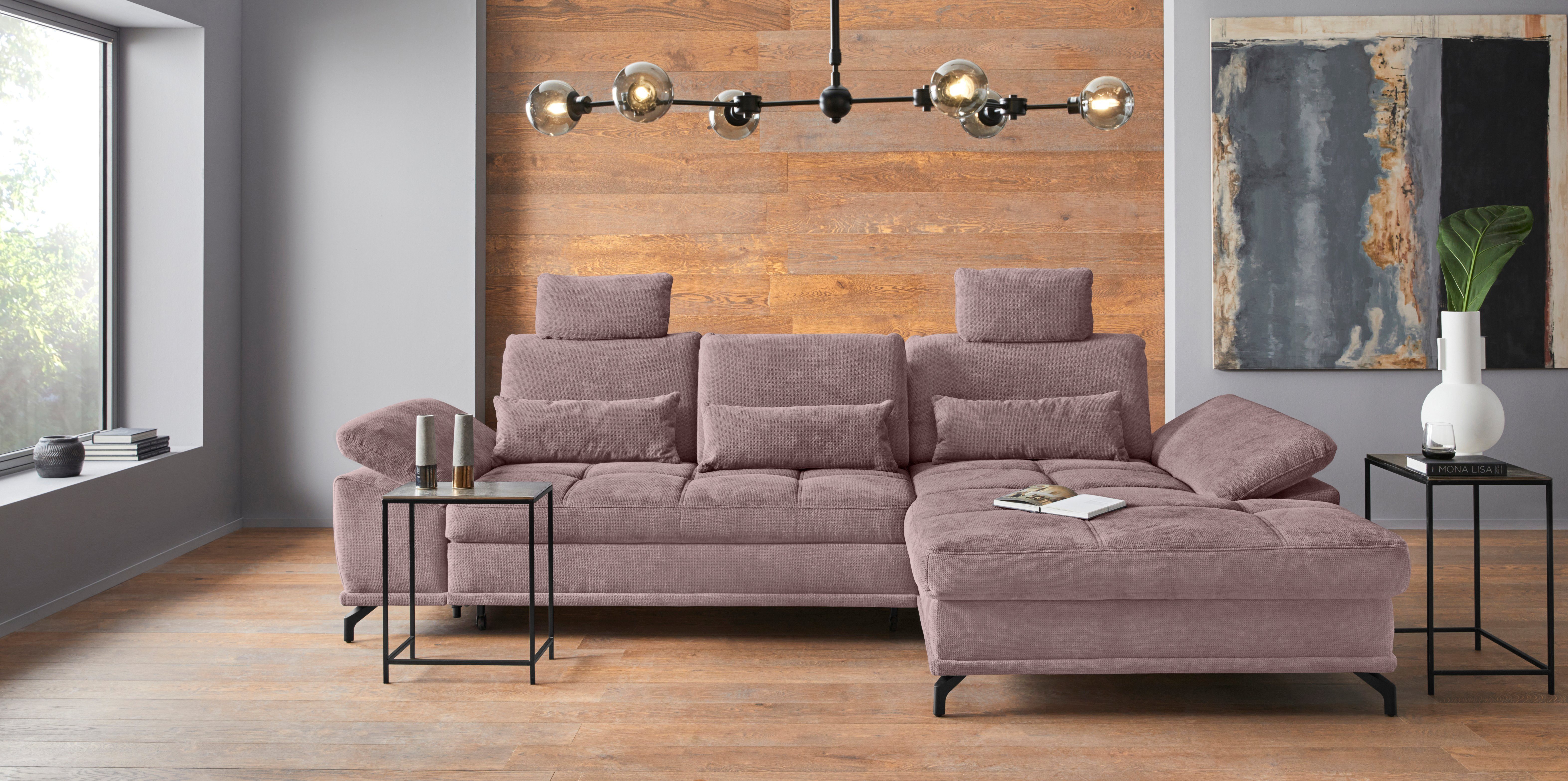 OTTO home Ecksofa Costello L-Form, B: 301cm, Sitztiefen & Armteilverstellung, Federkern, 3 Nierenkissen, optional Schlaffunktion & Bettkasten