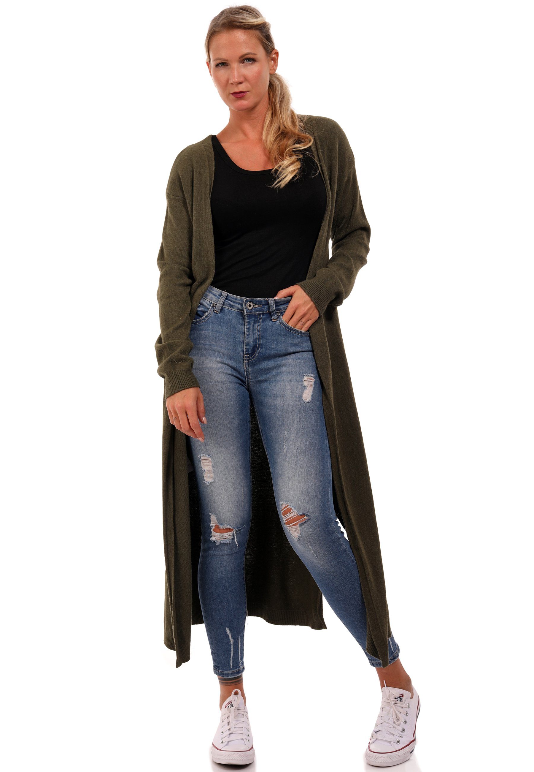 YC Fashion & Style Cardigan »Long Cardigan Strickmantel aus Feinstrick One  Size« (1-tlg) casual online kaufen | OTTO