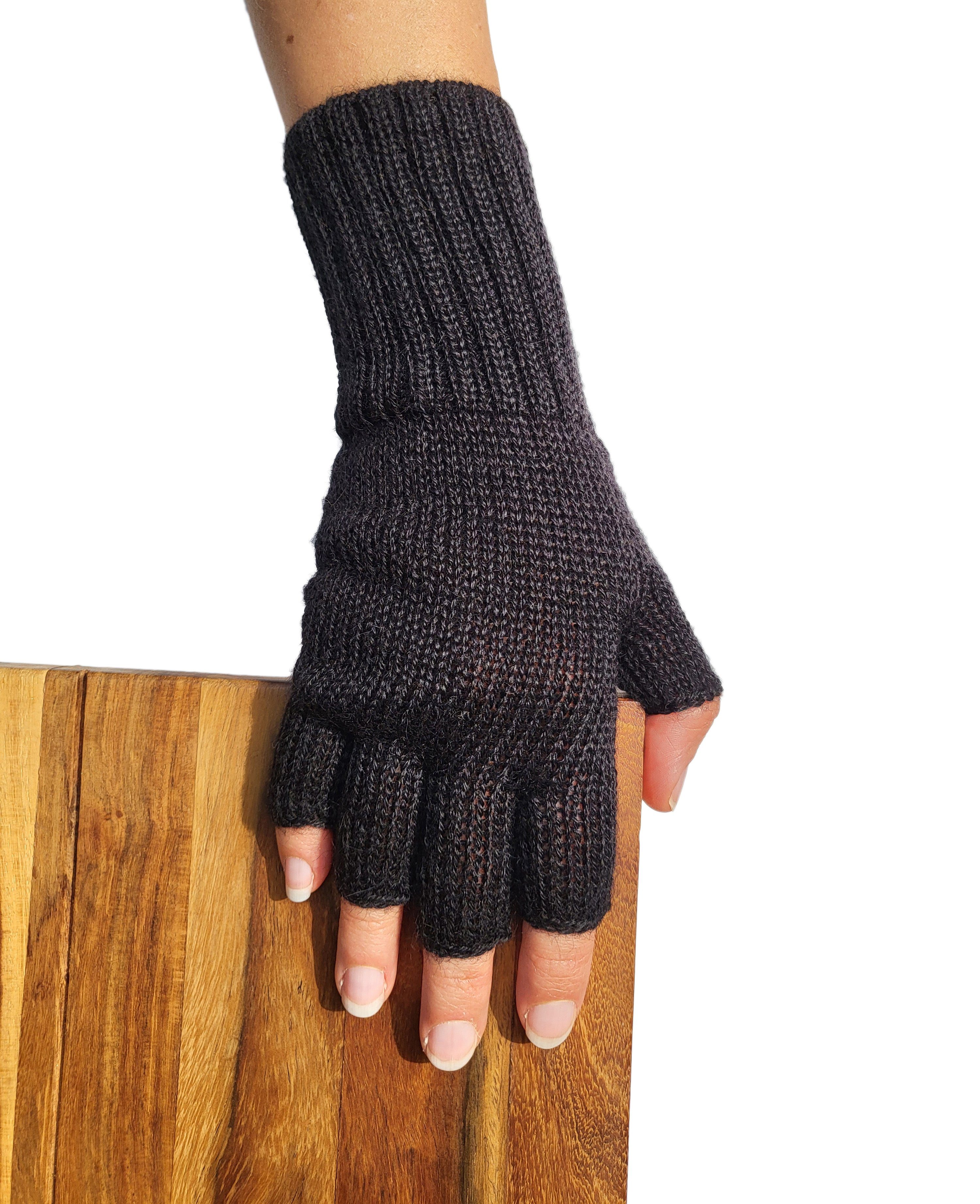 Posh Gear Strickhandschuhe Guantiless Alpaka Halb-Fingerhandschuhe