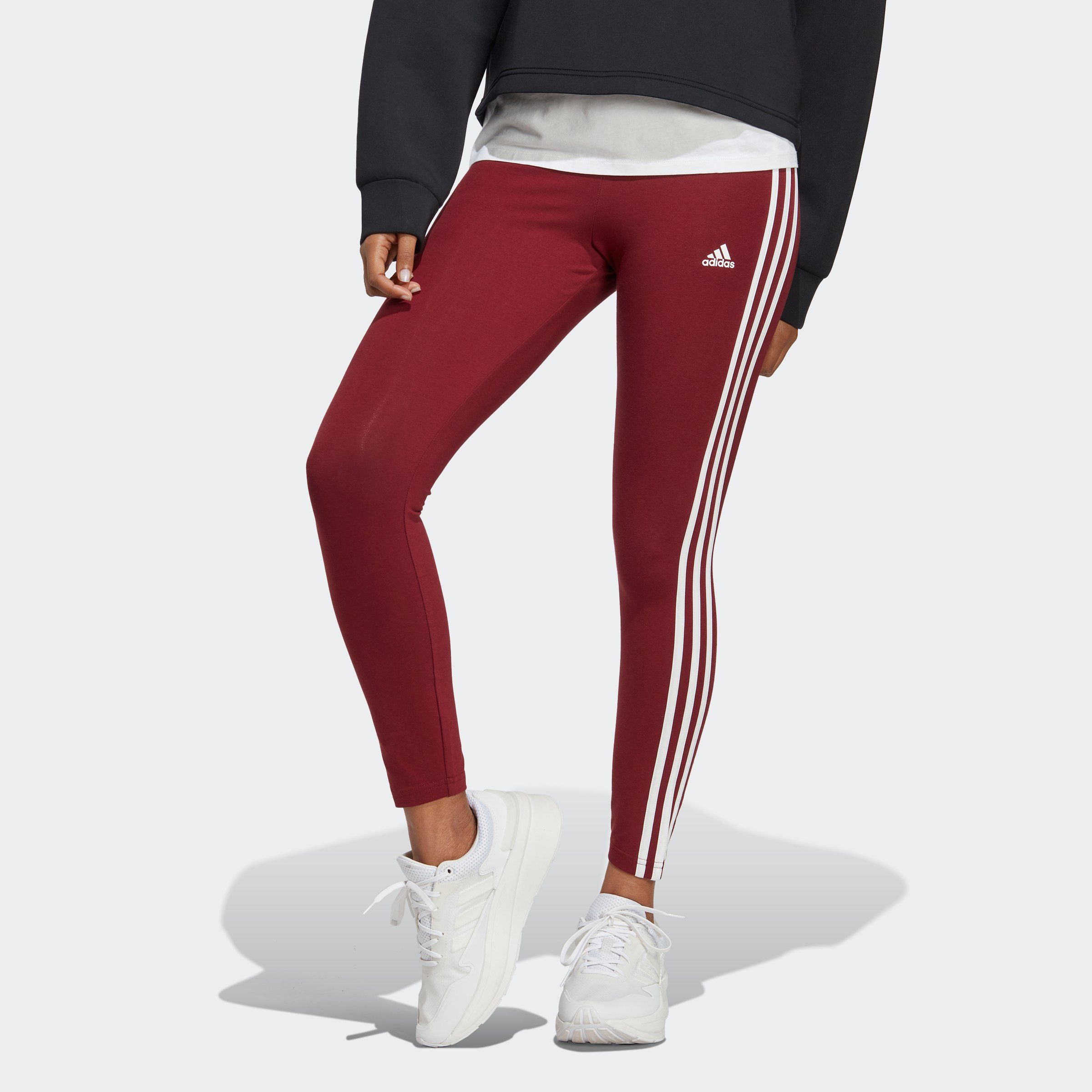 adidas Shadow Sportswear / LG White 3S W (1-tlg) HW Red Leggings