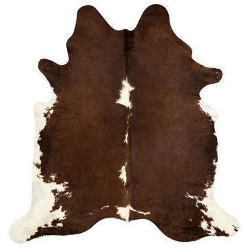 Teppich Echtes Rindsleder Braun und Weiß 150x170 cm, furnicato, Rechteckig