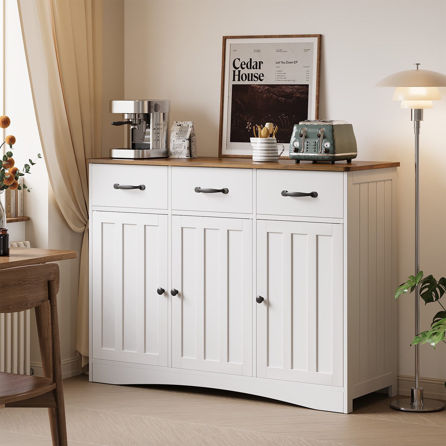 Bealife Sideboard Küchenschrank mit Arbeitsplatten,mit 2 Schubladen 2 Türen günstig online kaufen