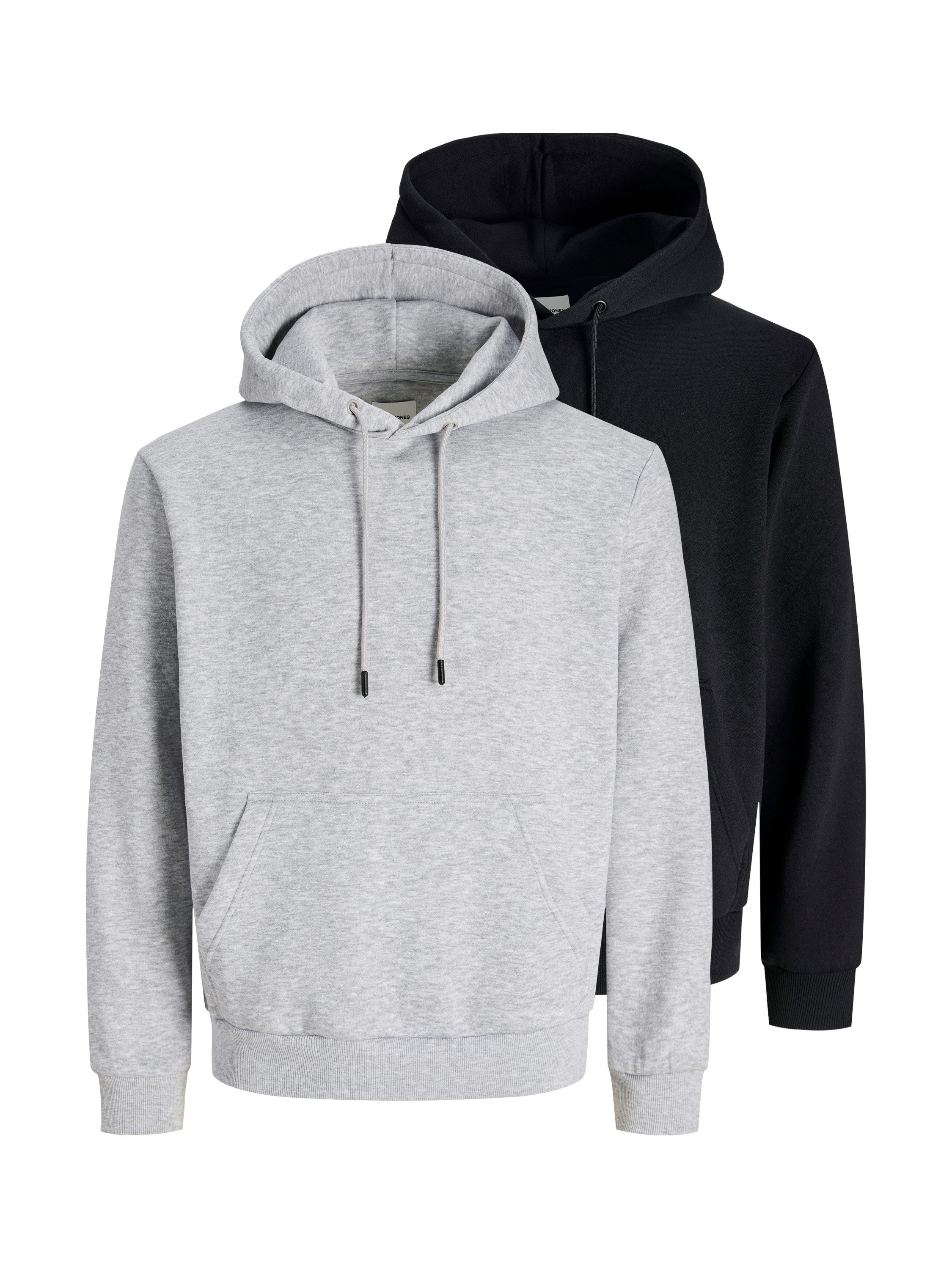 Jack & Jones Kapuzensweatshirt JJEBRADLEY SWEAT HOOD 2PK MP (Packung, 2-tlg) Materialmix, relaxed fit