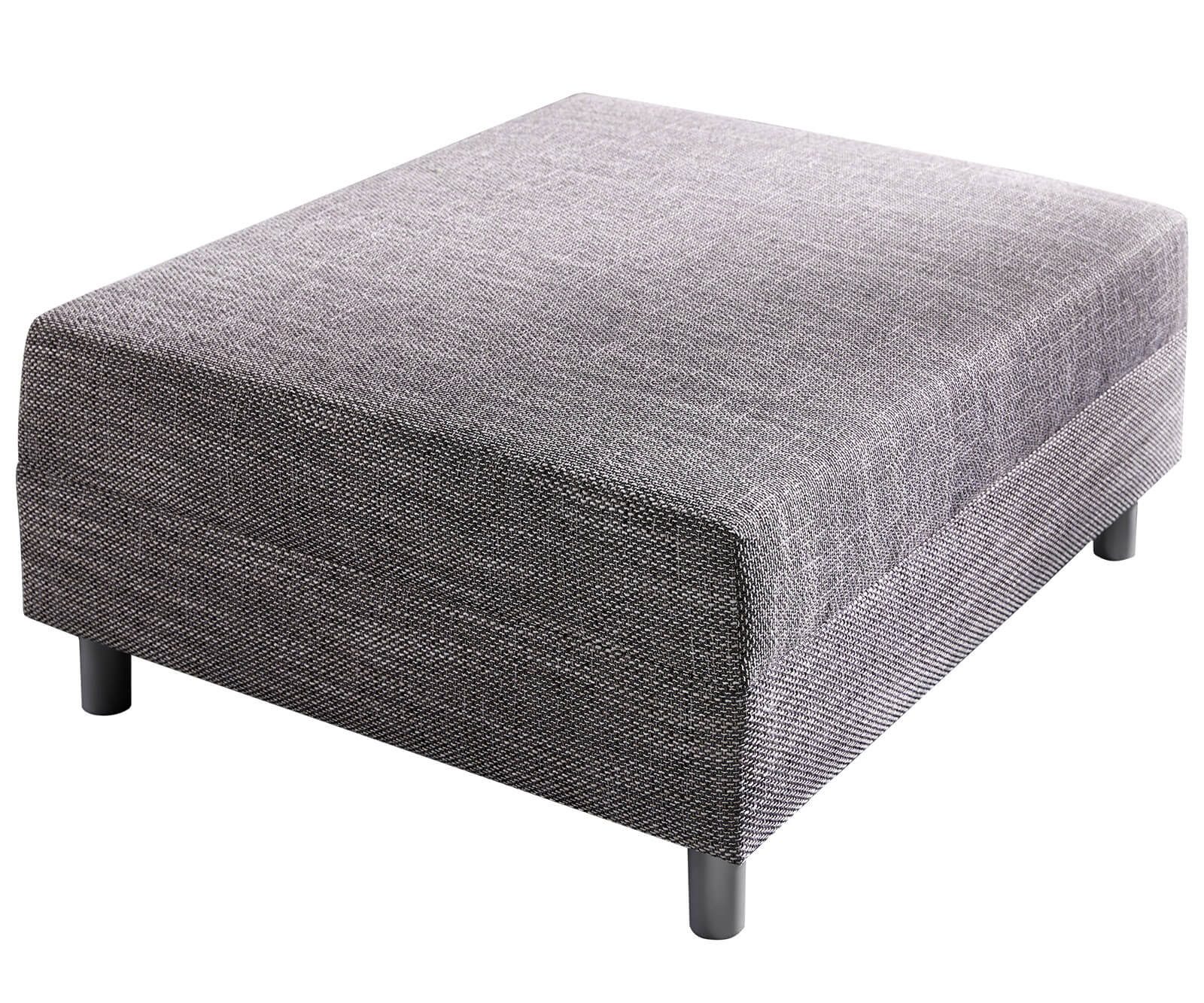 DELIFE Hocker Clovis, Hellgrau Modul B98 x T83 Strukturstoff Sitzhocker günstig online kaufen