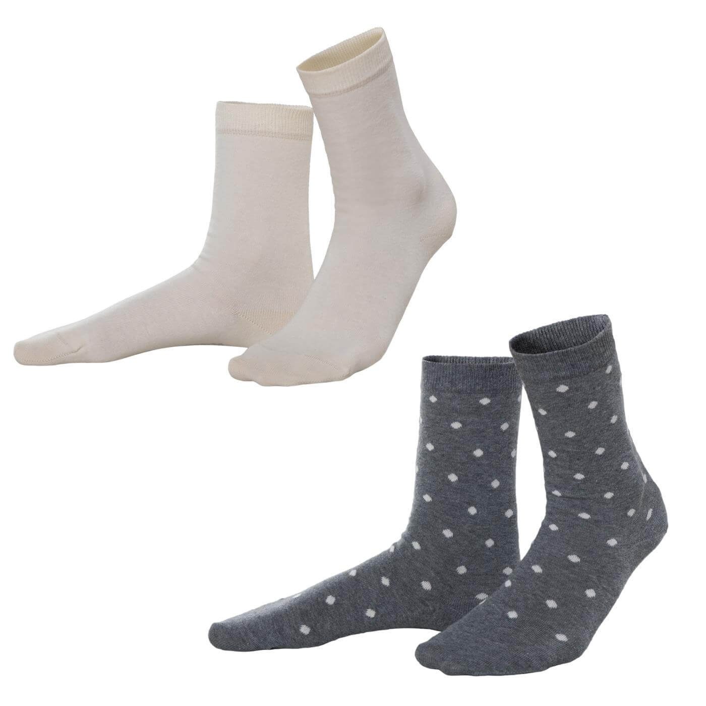 Stone Powder einmal BETTINA CRAFTS Socken im gepunktet, Einmal dezent passenden LIVING Uni-Ton