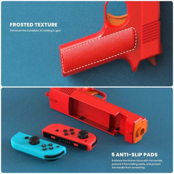 KARLE Schießspiel-Waffensteuerung, Handgriff-Bewegungssteuerung Switch-Controller (für Nintendo Switch Shooter-Jagdspiele (Blau + Rot), 2 St., Kompatibel mit Switch/Switch OLED Joy-Con)