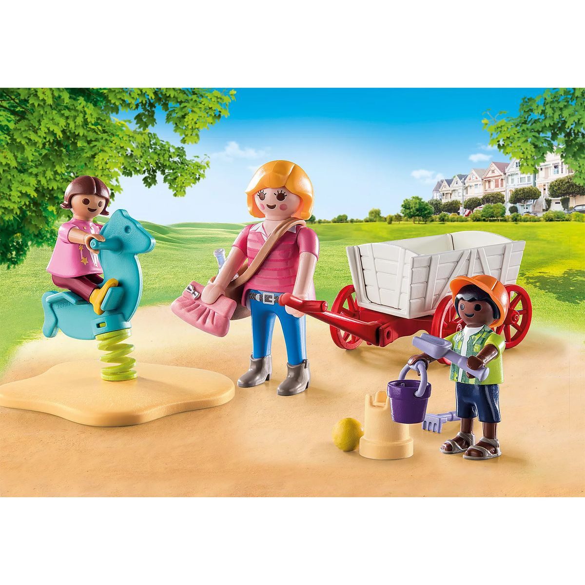 Playmobil® Actionfigur PLAYMOBIL® 71258 - City Life - Starter Pack Erzieherin mit Bollerwage