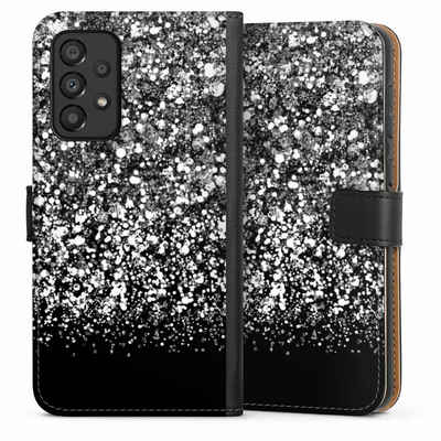 DeinDesign Handyhülle Glitzer Look Schneeflocken Muster Snow Fall Glitter Look, Samsung Galaxy A33 5G Hülle Handy Flip Case Wallet Cover