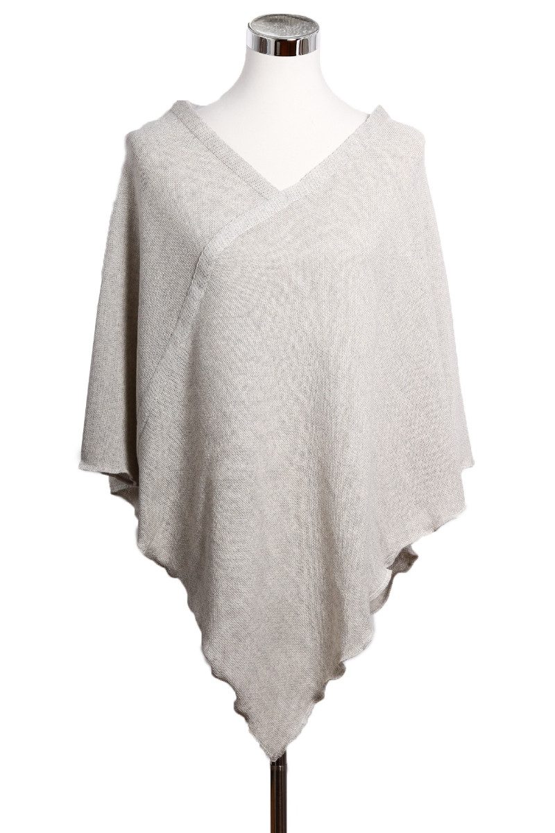 Luise Steiner Halstuch Trachten Poncho - GIGI - jeansblau, altrosa, stein