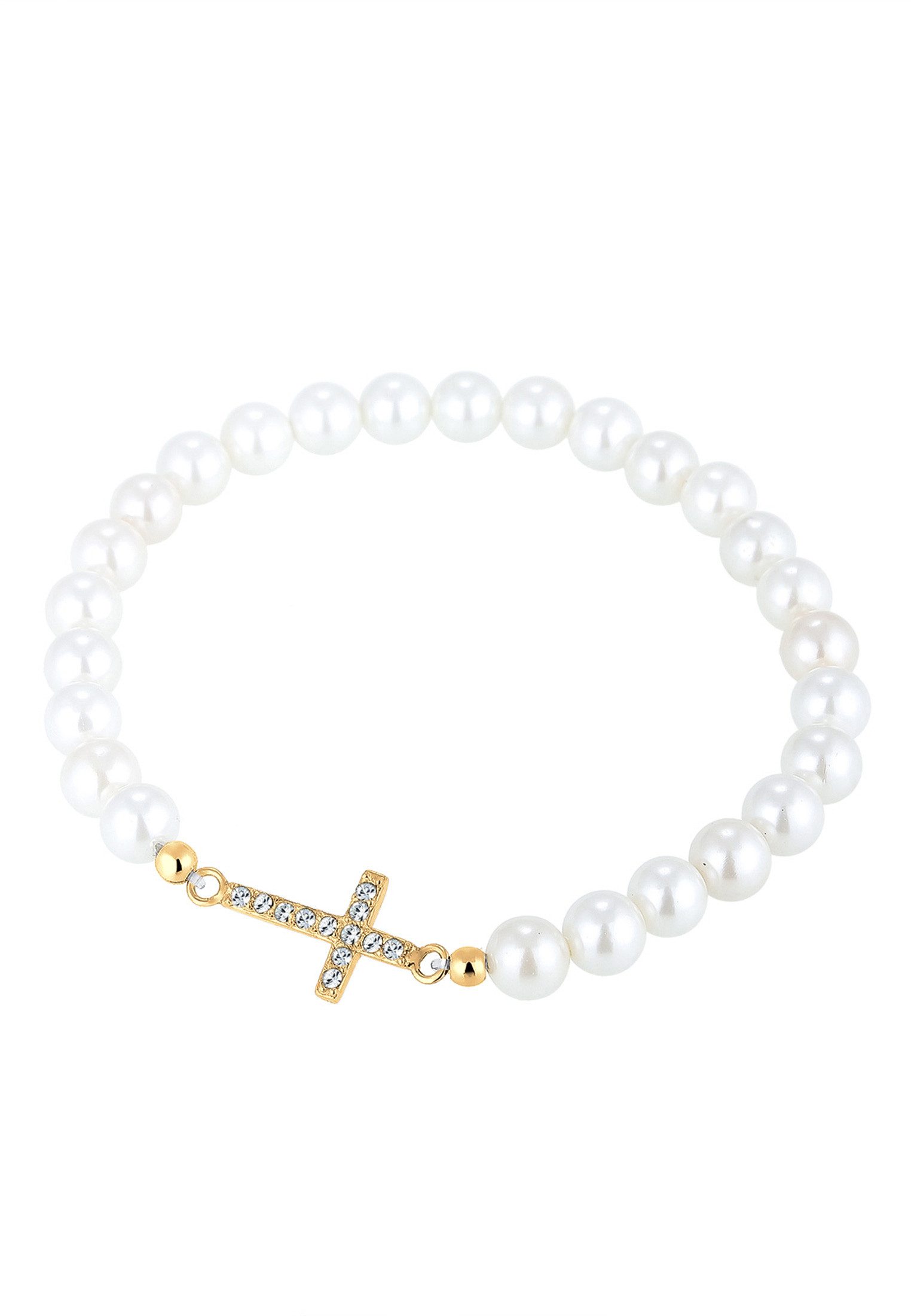 Elli Perlenarmband Perlen Kreuz Glas Kristalle günstig online kaufen