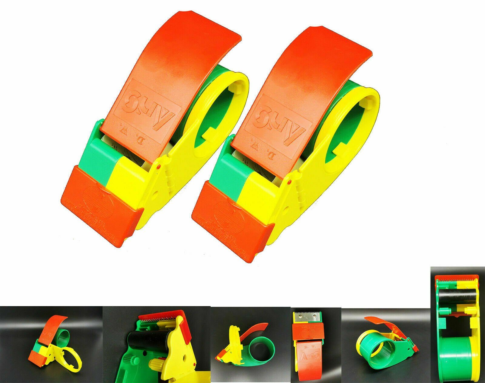 Riyashop Klebeband 2er set Klebebandabroller Abroller Handabroller Comfort Bunt