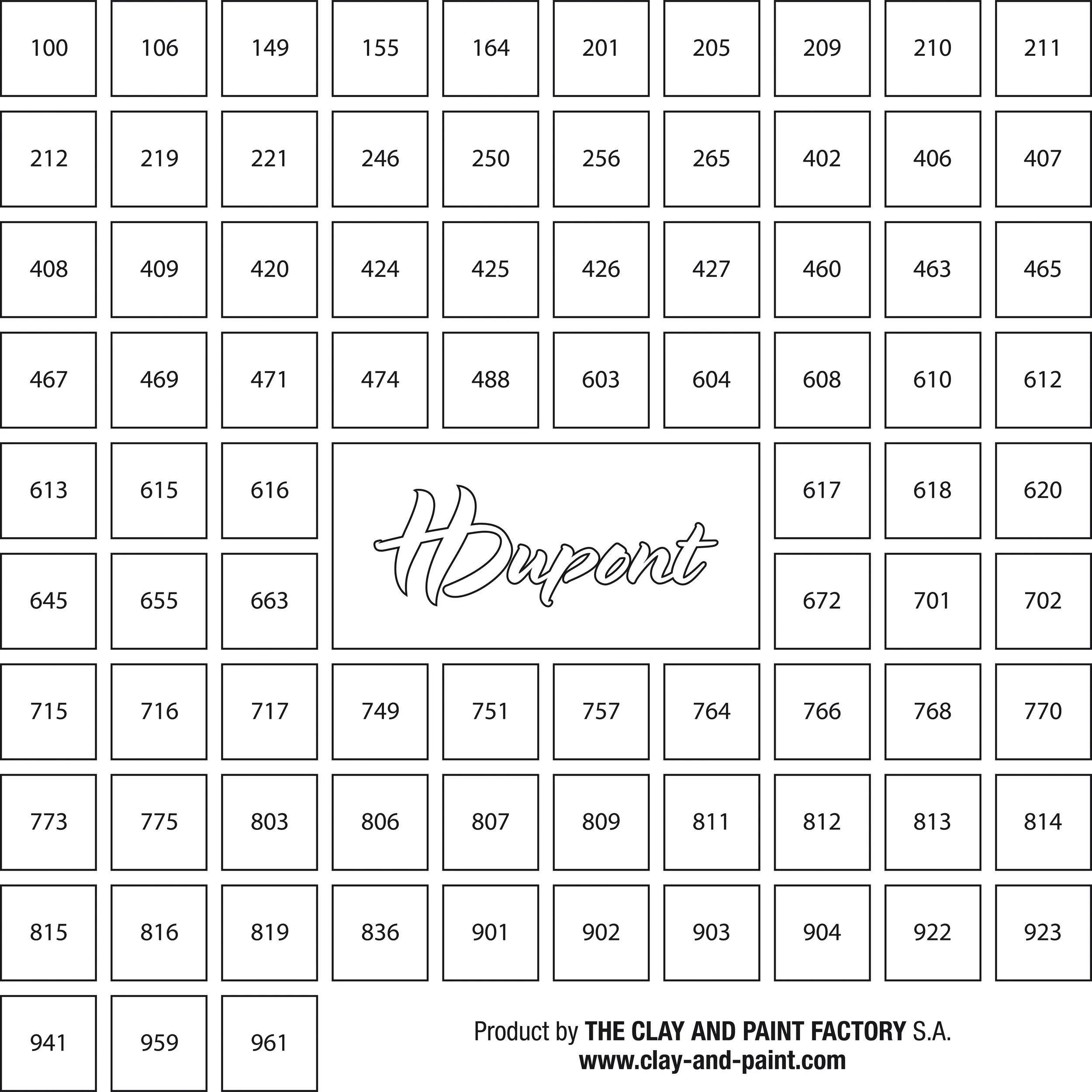 HDupont Seidenschal Vorkonturierte Farbtafel für die Farben 90x90cm Weiß DUPNUAHD501C, H DUPONT