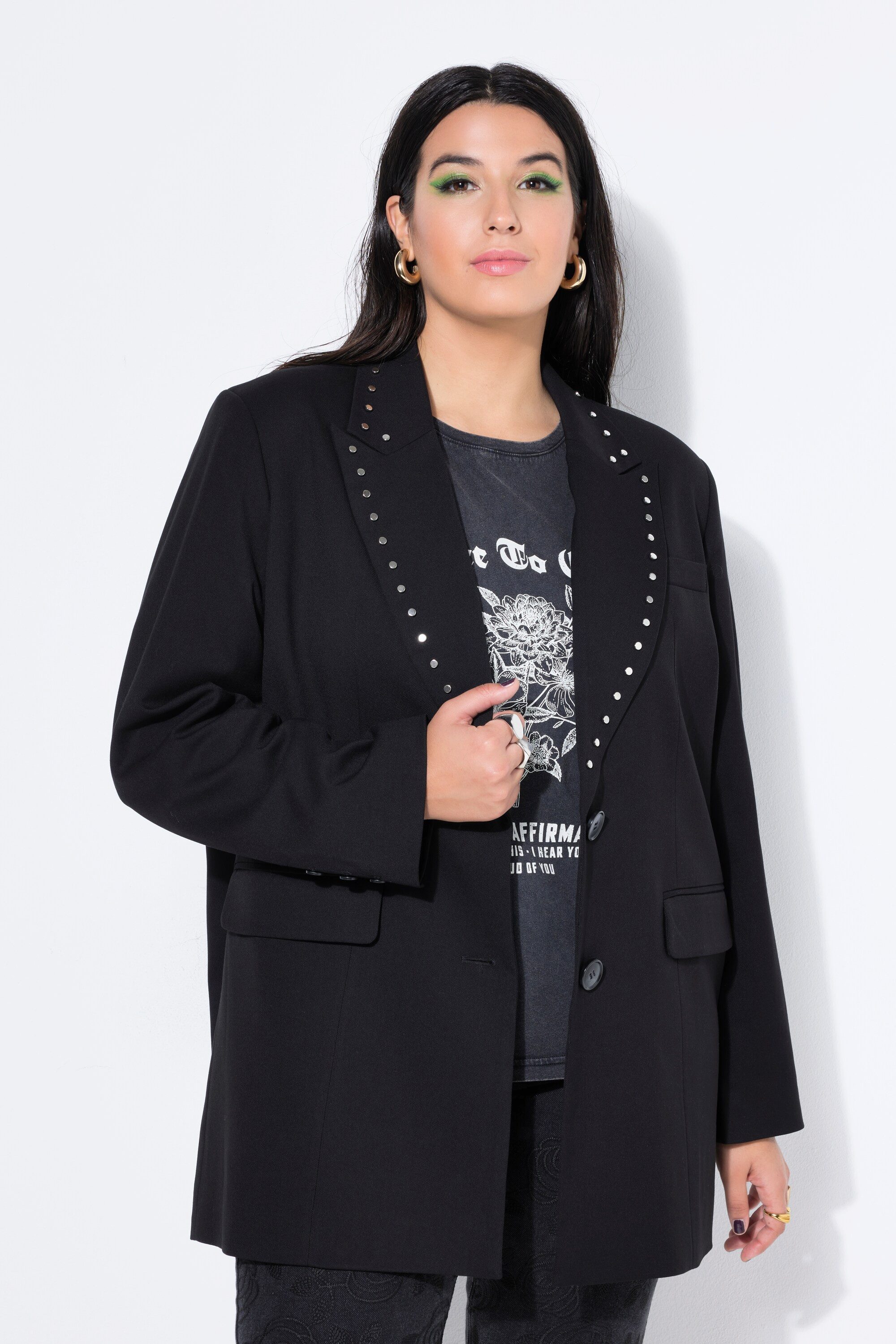 Studio Untold Blusenblazer Blazer oversized Ziernieten am Reverskragen