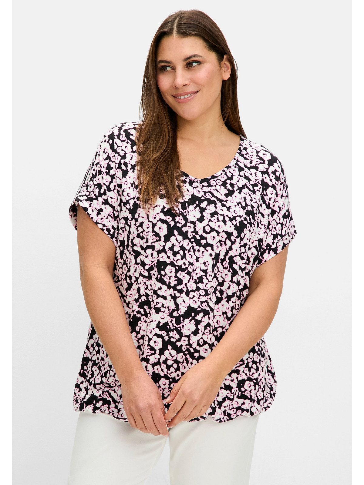 Sheego T-Shirt Große Größen mit Blumendruck günstig online kaufen