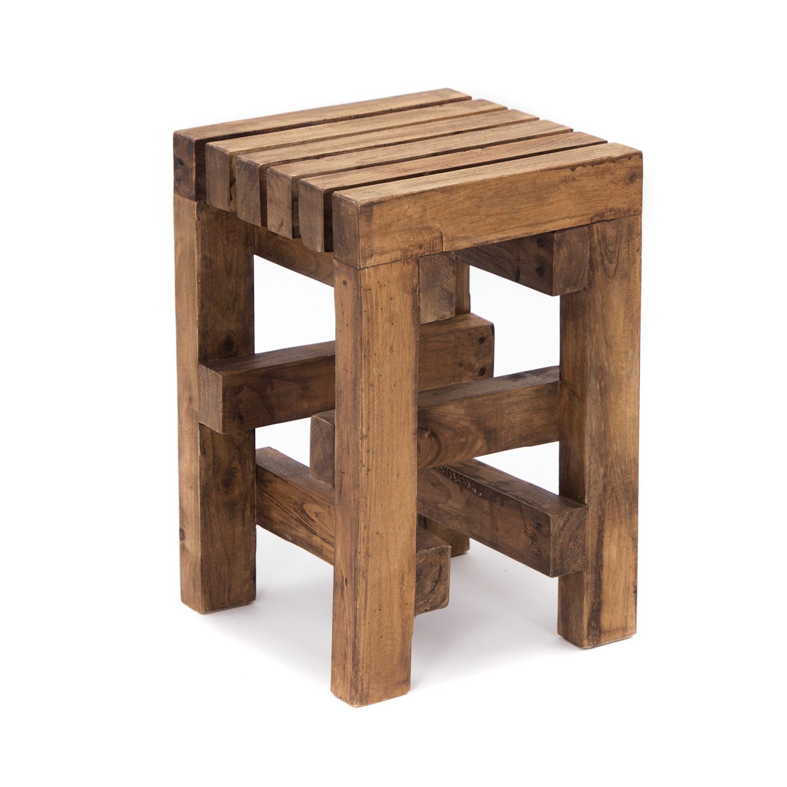 CREEDWOOD Hocker HOLZ HOCKER "TETRIS", Mahagoni Holz, 45 cm, Blumenhocker