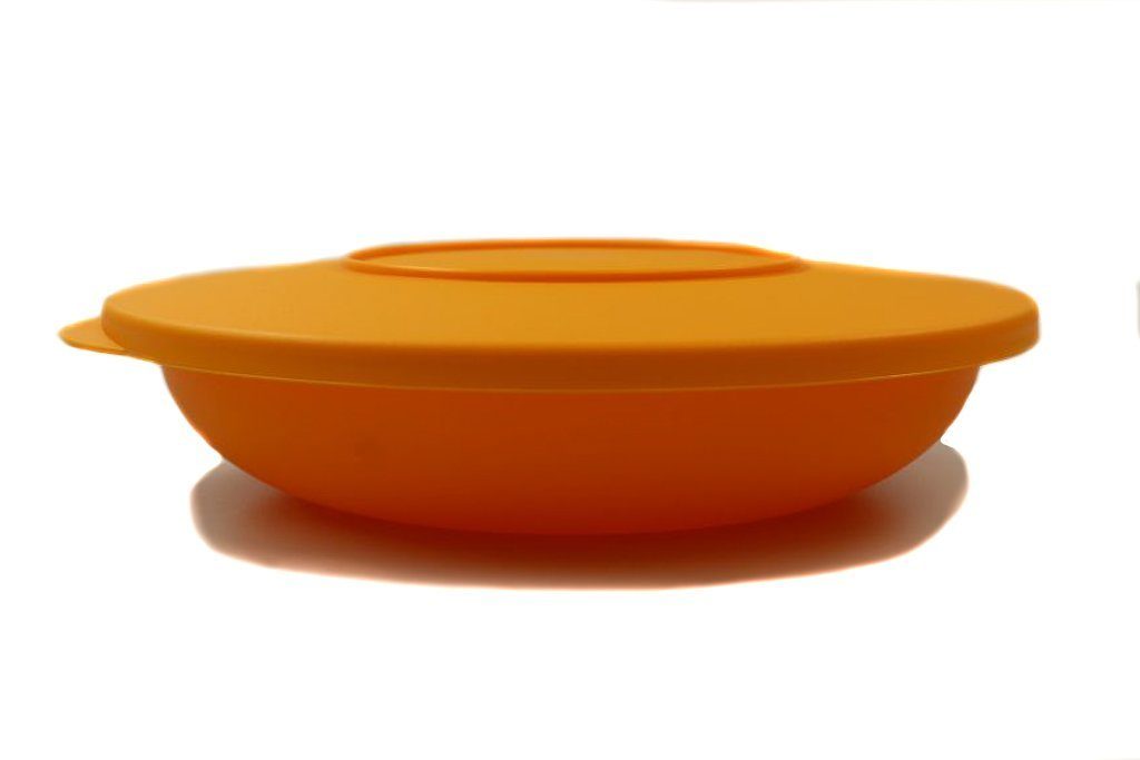 TUPPERWARE Servierschüssel Junge Welle Teller 700 ml orange Schale + SPÜLTUCH