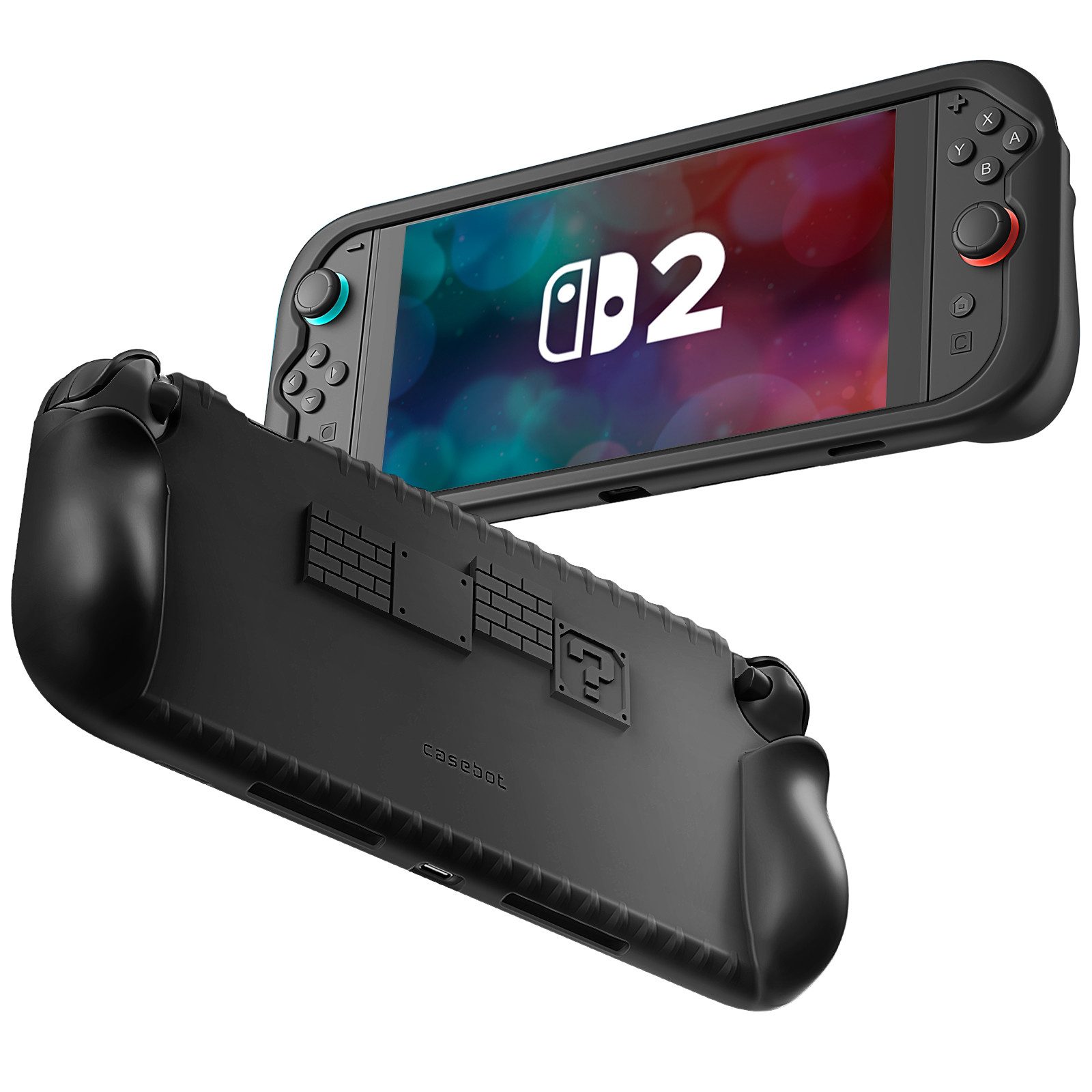 Fintie Nintendo-Schutzhülle für Nintendo Switch 2 (2025) mit Spielkartenfächern – Weiches Silikon, Rutschfest Stoßfest Ergonomische Griffhülle für Switch 2 Konsole 7.9''