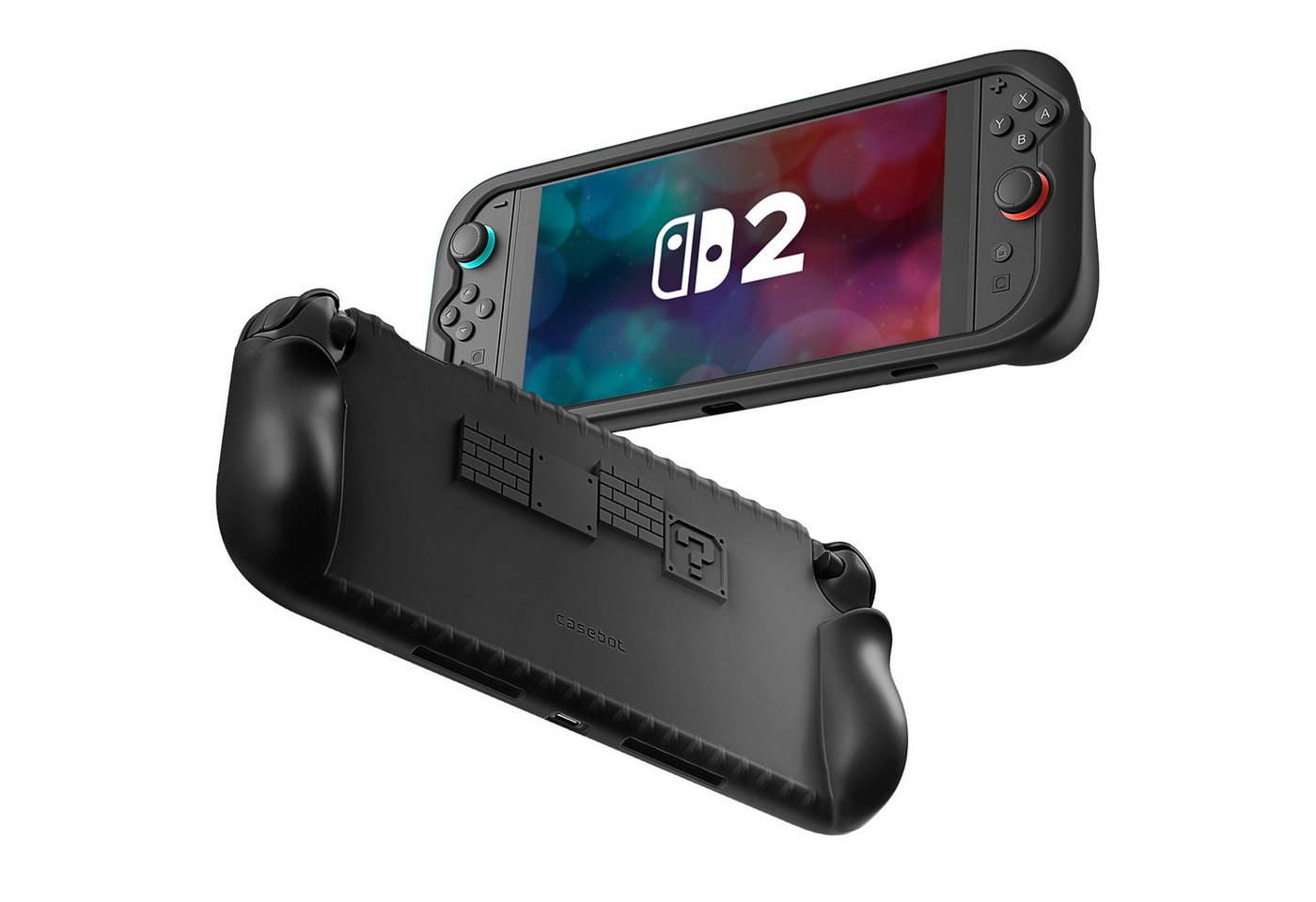 Fintie Nintendo-Schutzhülle für Nintendo Switch 2 (2025) mit Spielkartenfächern – Weiches Silikon, Rutschfest Stoßfest Ergonomische Griffhülle für Switch 2 Konsole 7.9''