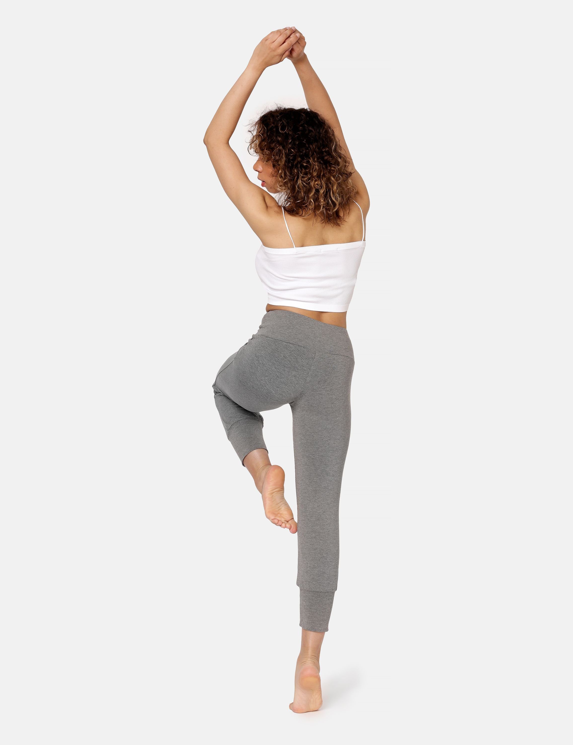 Bund 3/4 Medium Yoga Damen elastischer Leggings Leggings Melange (1-tlg) Bellivalini Yogahose BLV50-283