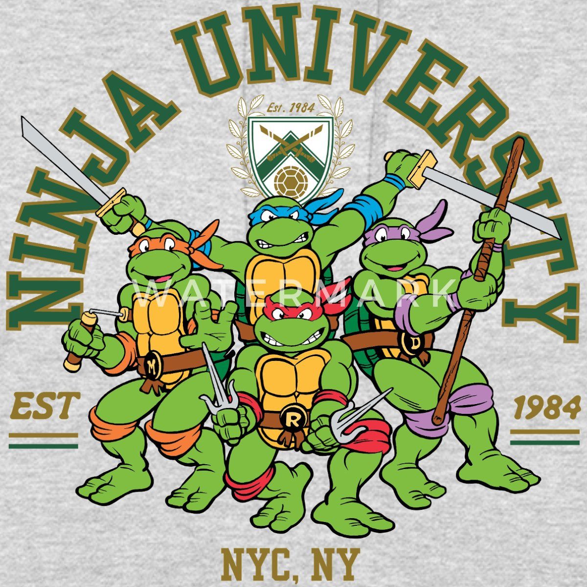Spreadshirt Hoodie Teenage Mutant Ninja Turtles Ninja University Unisex Hoodie (1-tlg)