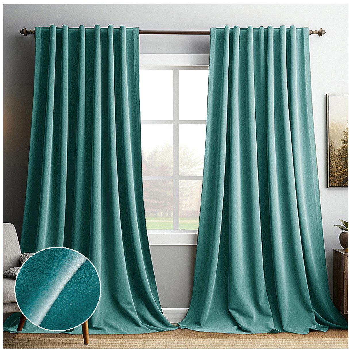 Jibenhome Vorhang Verdunklungsvorhang Blickdicht Samtvorhang Kräuselband St günstig online kaufen