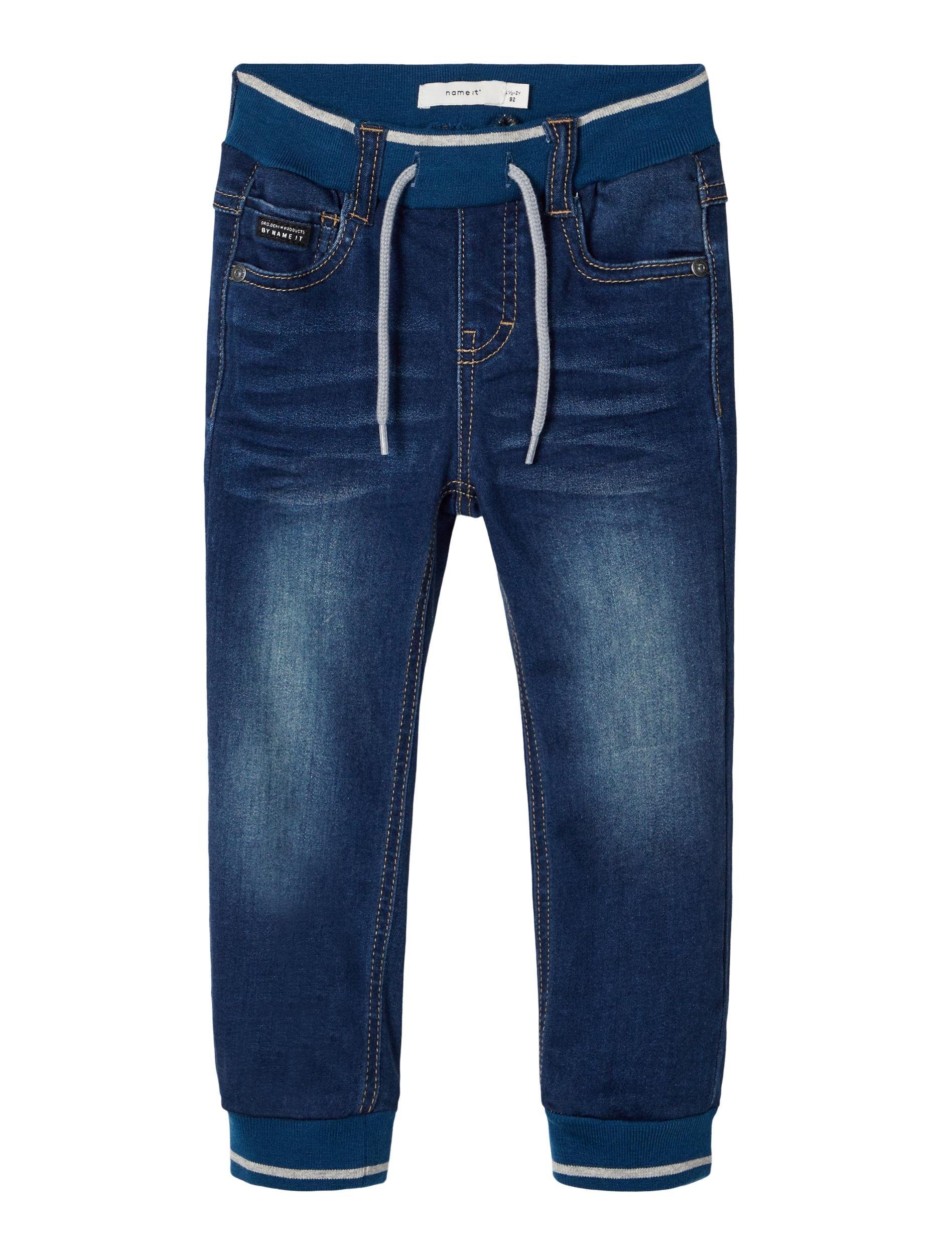 Name It Sweatpants Name It Jungen Stretch Baggy Jeans mit Kordelzug 92 (1-tlg) Elastikbund mit Tunnelzug