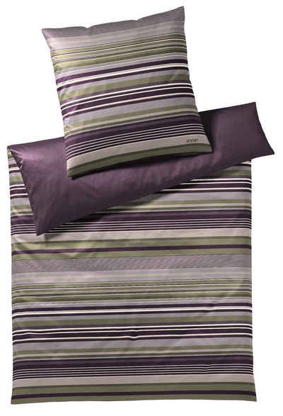 Bettwäsche JOOP! Satin Bettwäsche Micro Lines 4099-4 Purple Ivy Lila 135x200, Joop!, 2 teilig