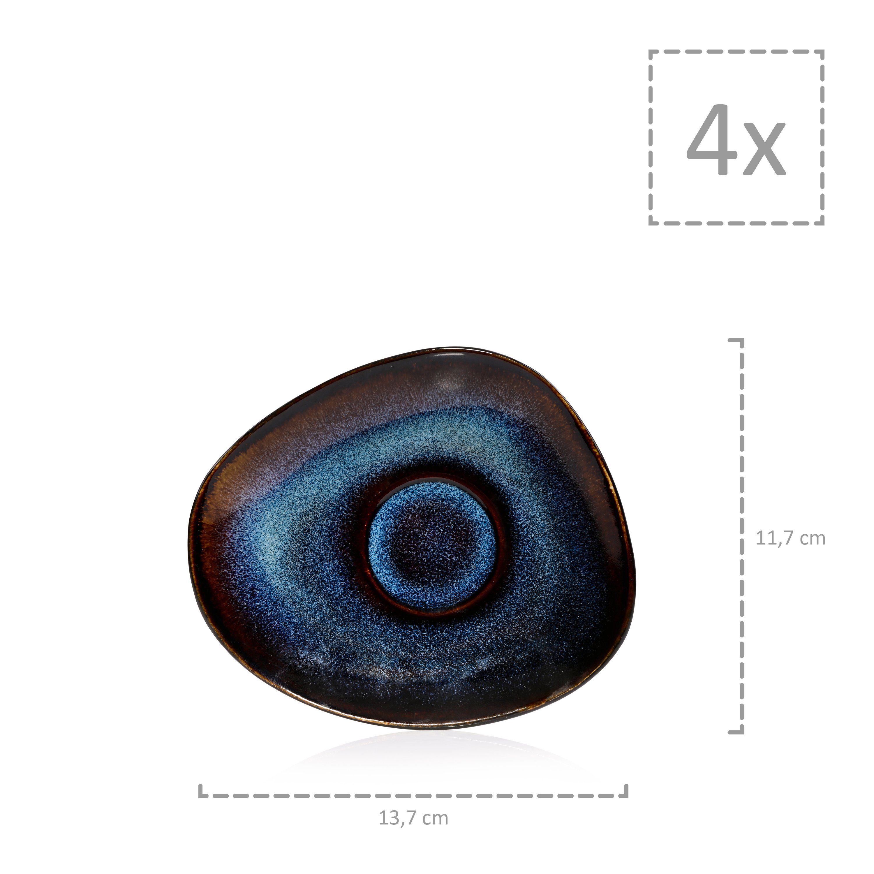 SÄNGER Espressotasse Tokio, Steingut, Blau Schwarz, Handmade, Premium Collection
