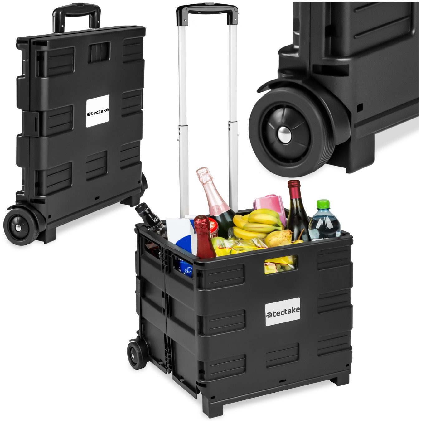 tectake Einkaufstrolley Einkaufswagen klappbar, klappbar günstig online kaufen